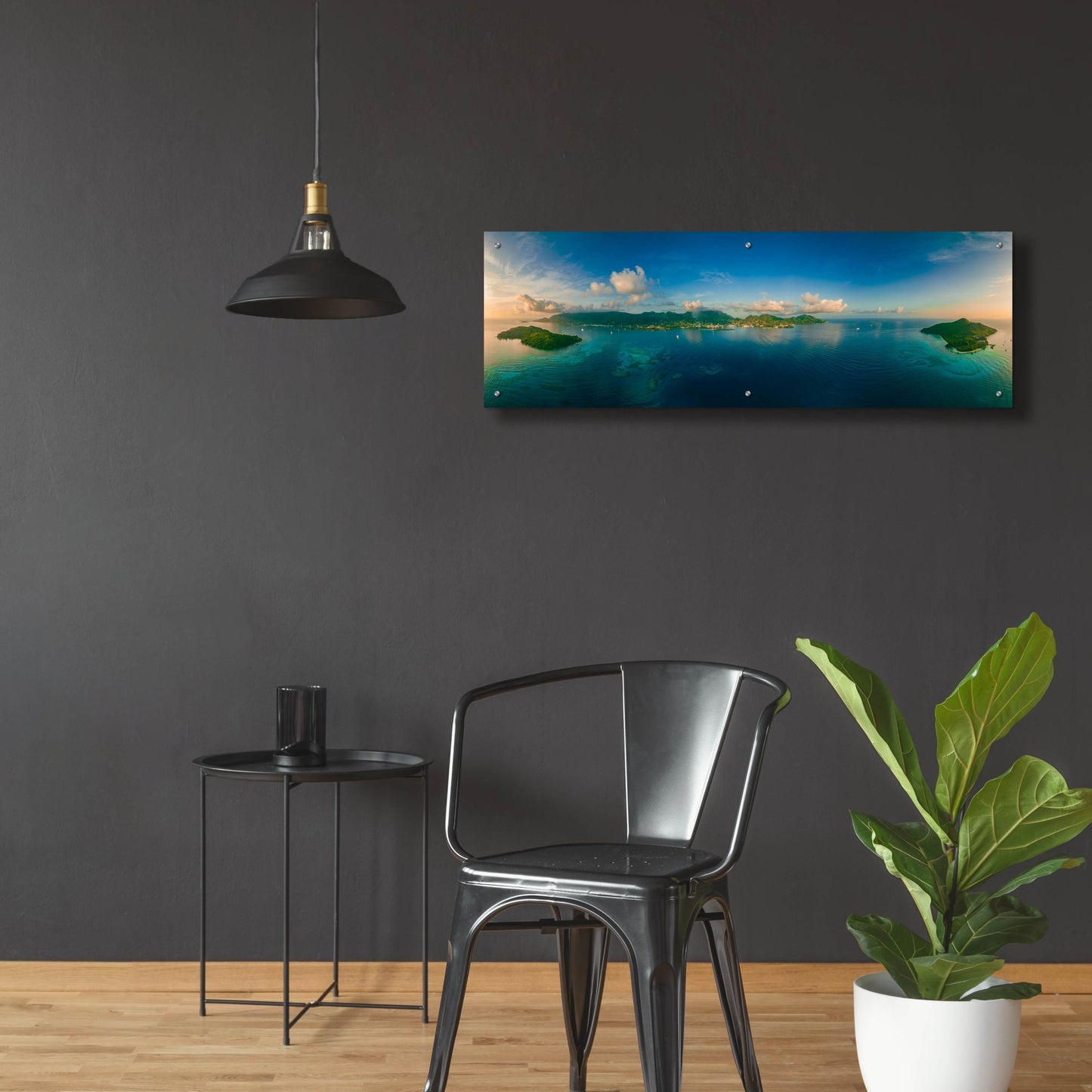 Epic Art 'Seychelles - Peaceful Mahe' by Epic Portfolio, Acrylic Glass Wall Art,48x16