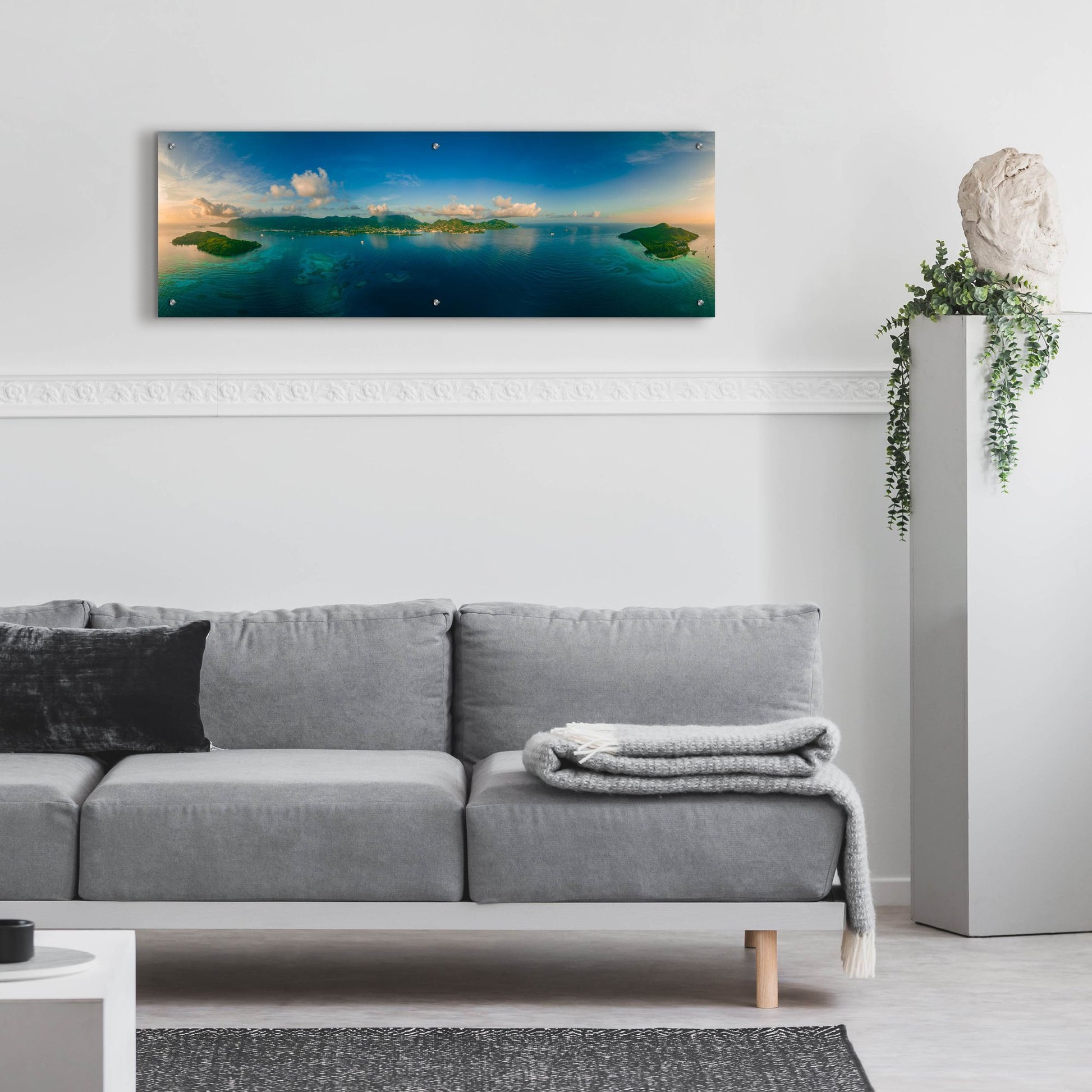 Epic Art 'Seychelles - Peaceful Mahe' by Epic Portfolio, Acrylic Glass Wall Art,48x16