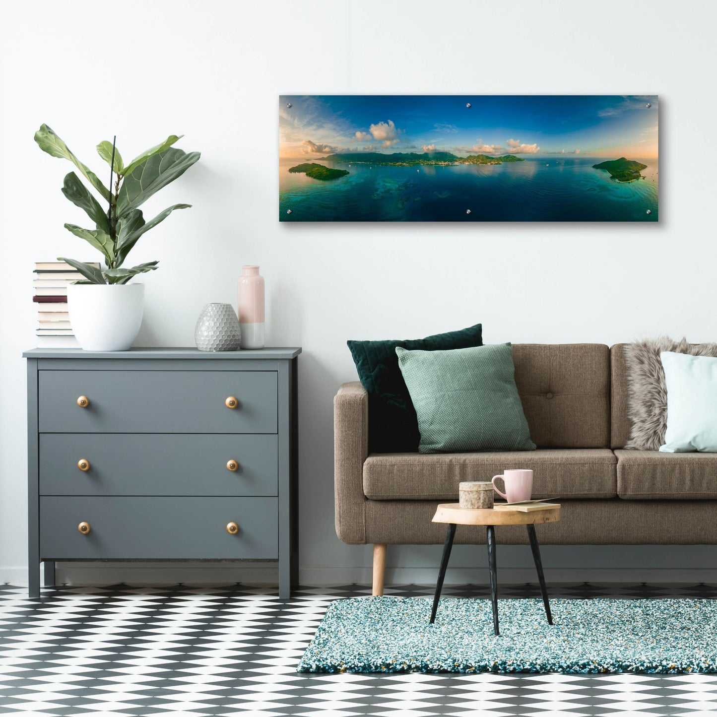 Epic Art 'Seychelles - Peaceful Mahe' by Epic Portfolio, Acrylic Glass Wall Art,48x16