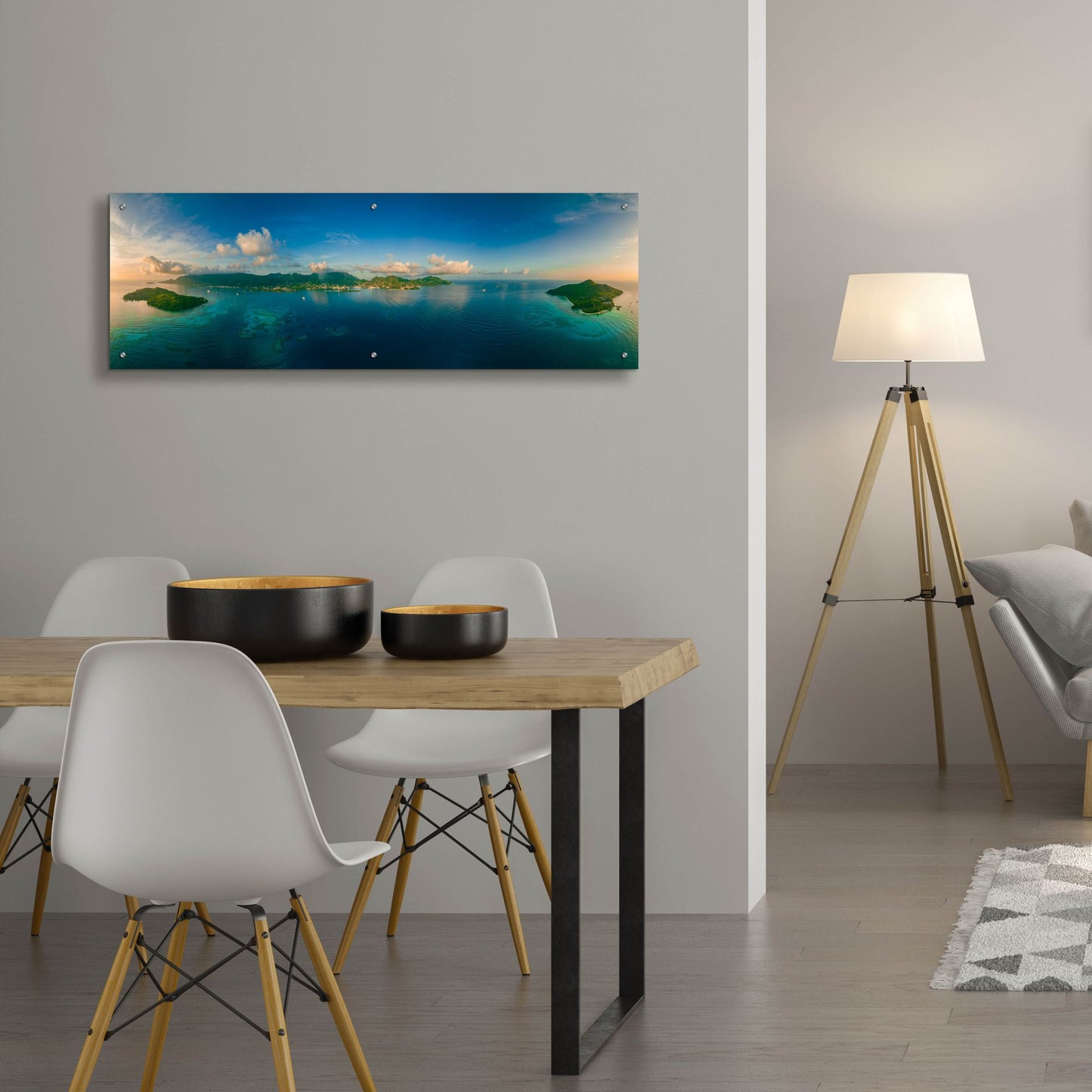 Epic Art 'Seychelles - Peaceful Mahe' by Epic Portfolio, Acrylic Glass Wall Art,48x16