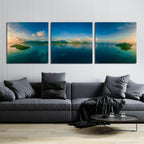 Epic Art 'Seychelles - Peaceful Mahe' by Epic Portfolio, Acrylic Glass Wall Art, 3 Piece Set,108x36