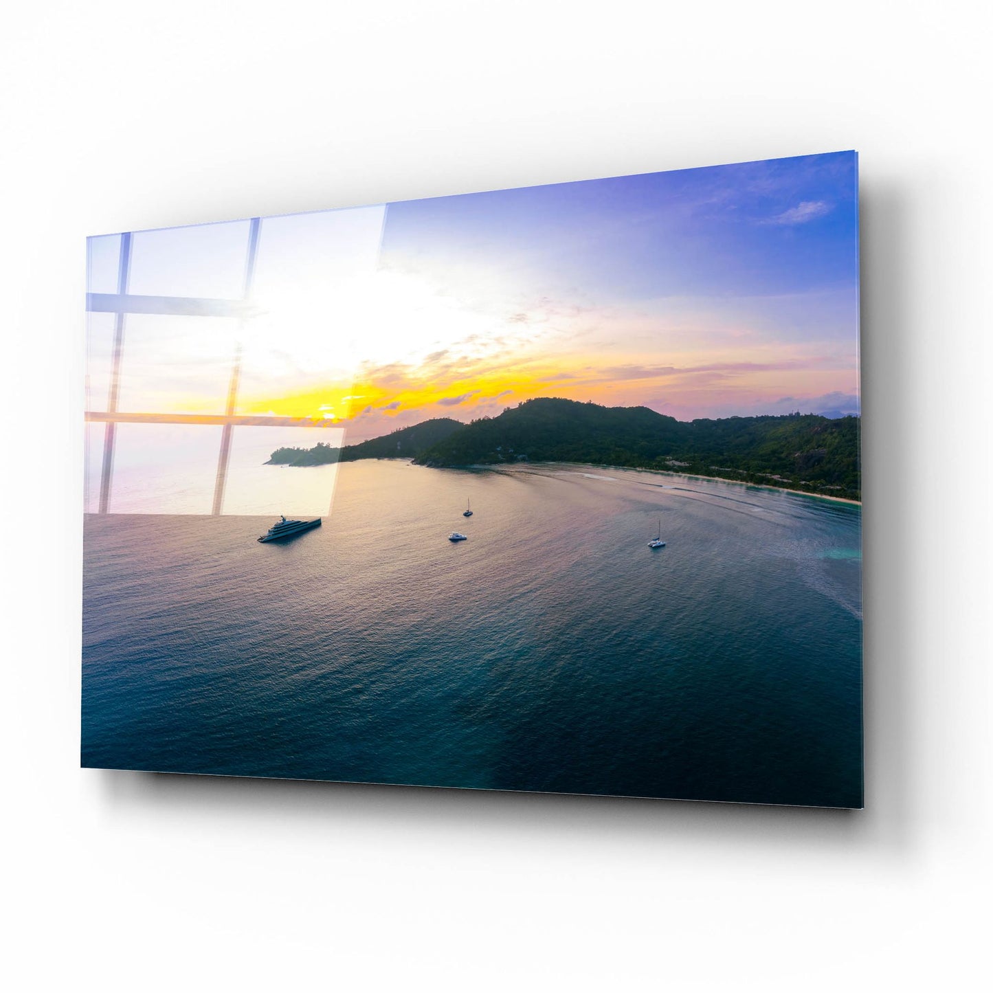 Epic Art 'Seychelles - Mahe Island Sunrise' by Epic Portfolio, Acrylic Glass Wall Art,16x12