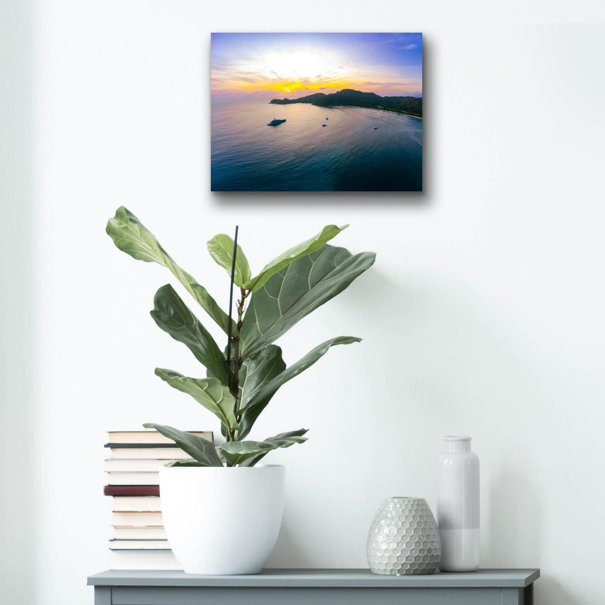 Epic Art 'Seychelles - Mahe Island Sunrise' by Epic Portfolio, Acrylic Glass Wall Art,16x12