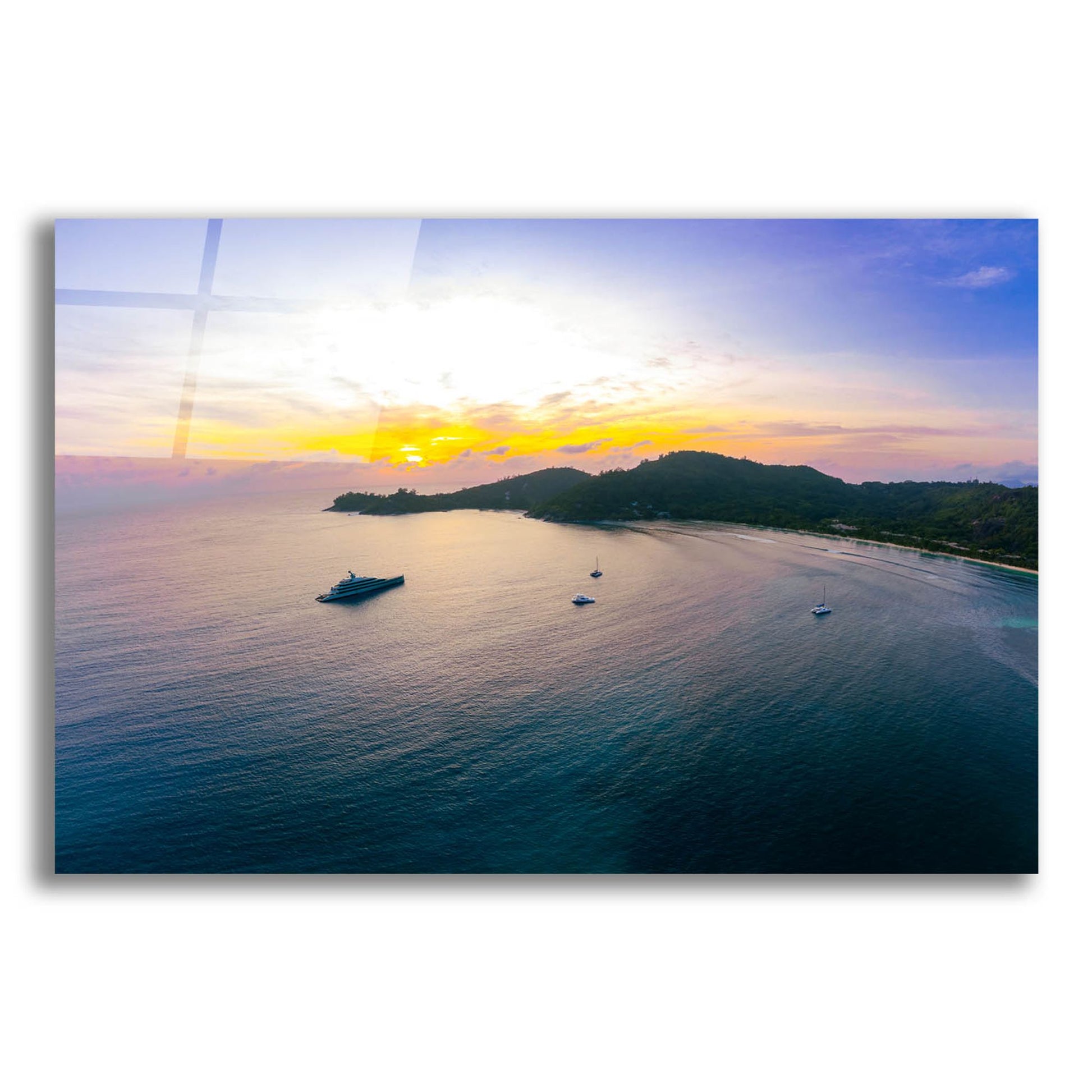 Epic Art 'Seychelles - Mahe Island Sunrise' by Epic Portfolio, Acrylic Glass Wall Art,16x12