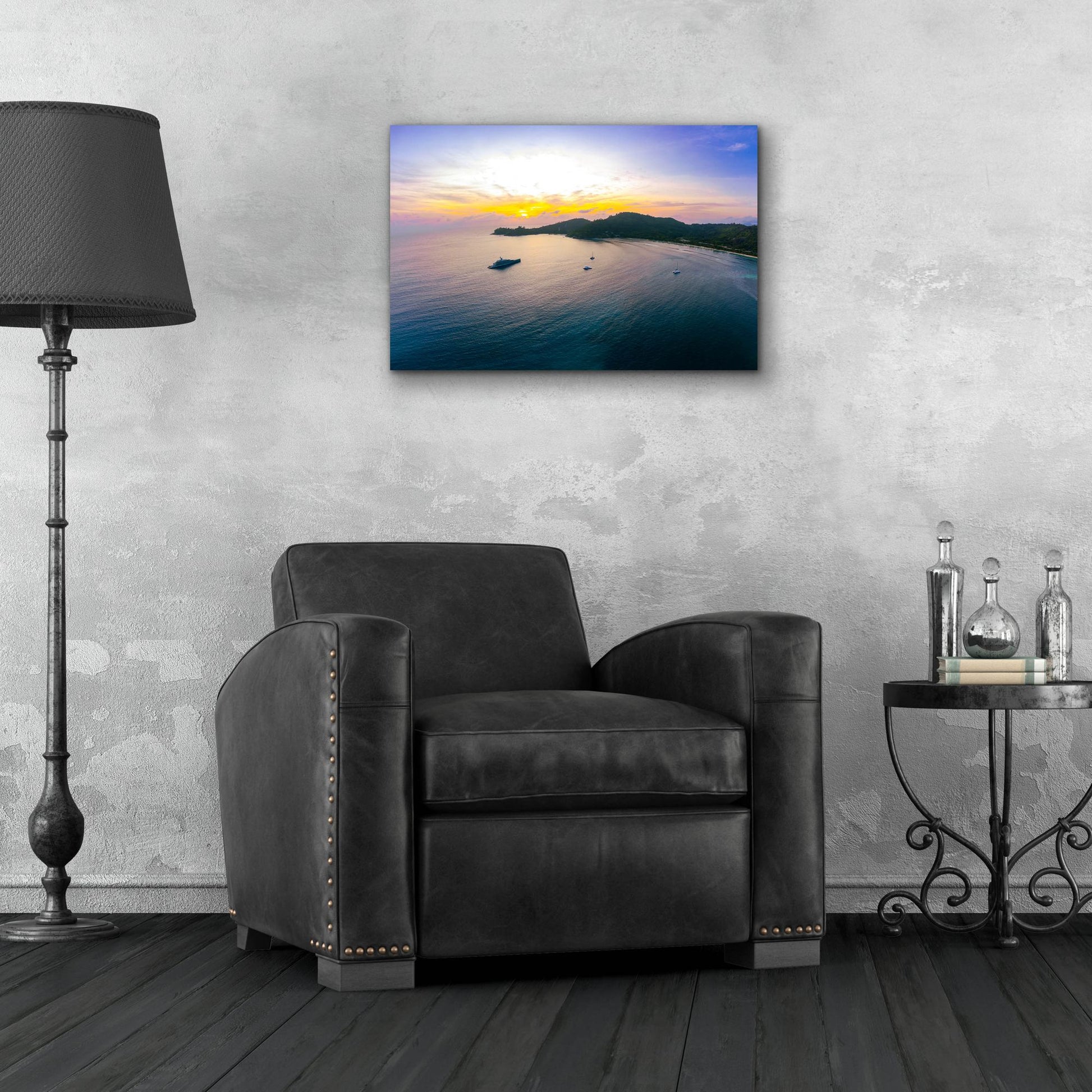 Epic Art 'Seychelles - Mahe Island Sunrise' by Epic Portfolio, Acrylic Glass Wall Art,24x16