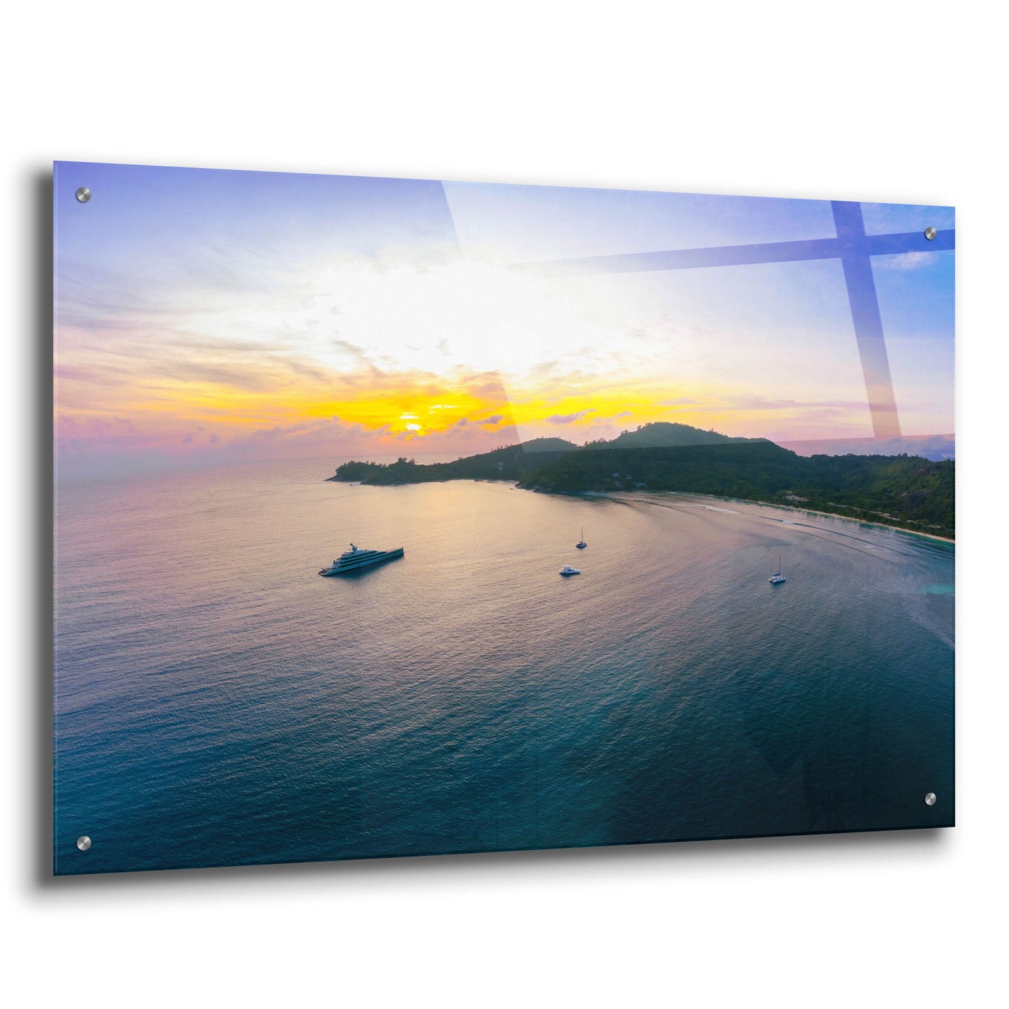 Epic Art 'Seychelles - Mahe Island Sunrise' by Epic Portfolio, Acrylic Glass Wall Art,36x24