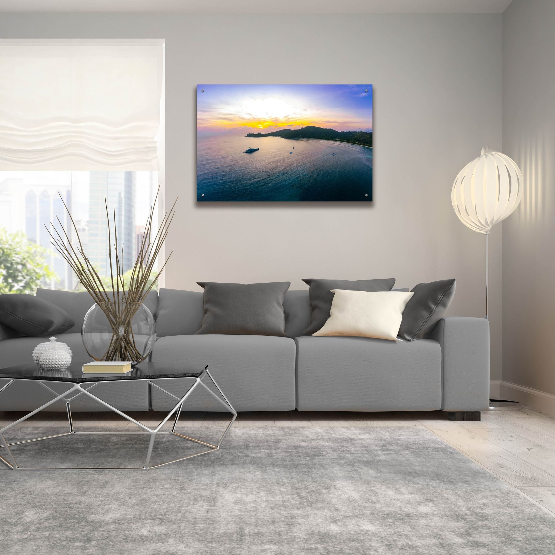 Epic Art 'Seychelles - Mahe Island Sunrise' by Epic Portfolio, Acrylic Glass Wall Art,36x24