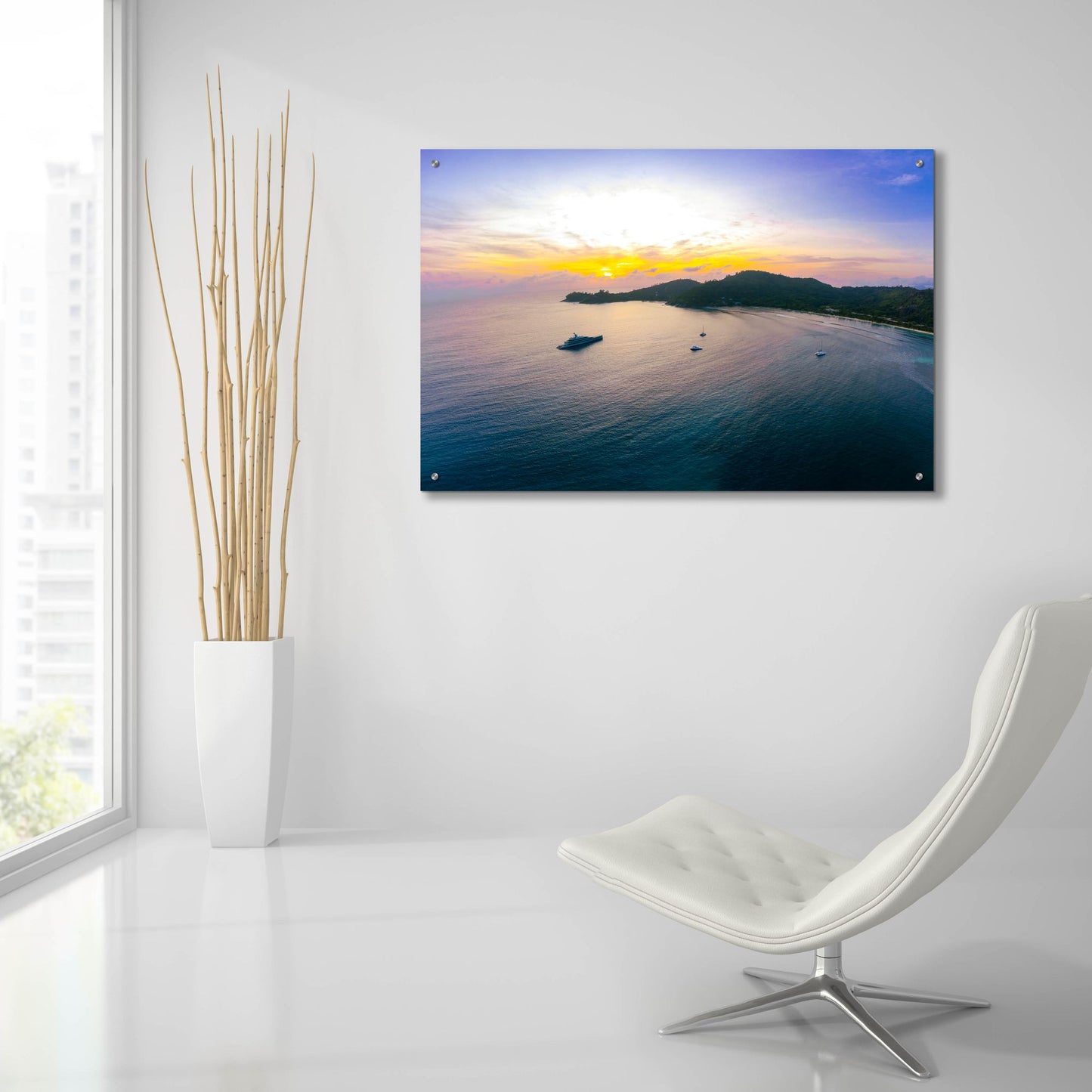 Epic Art 'Seychelles - Mahe Island Sunrise' by Epic Portfolio, Acrylic Glass Wall Art,36x24