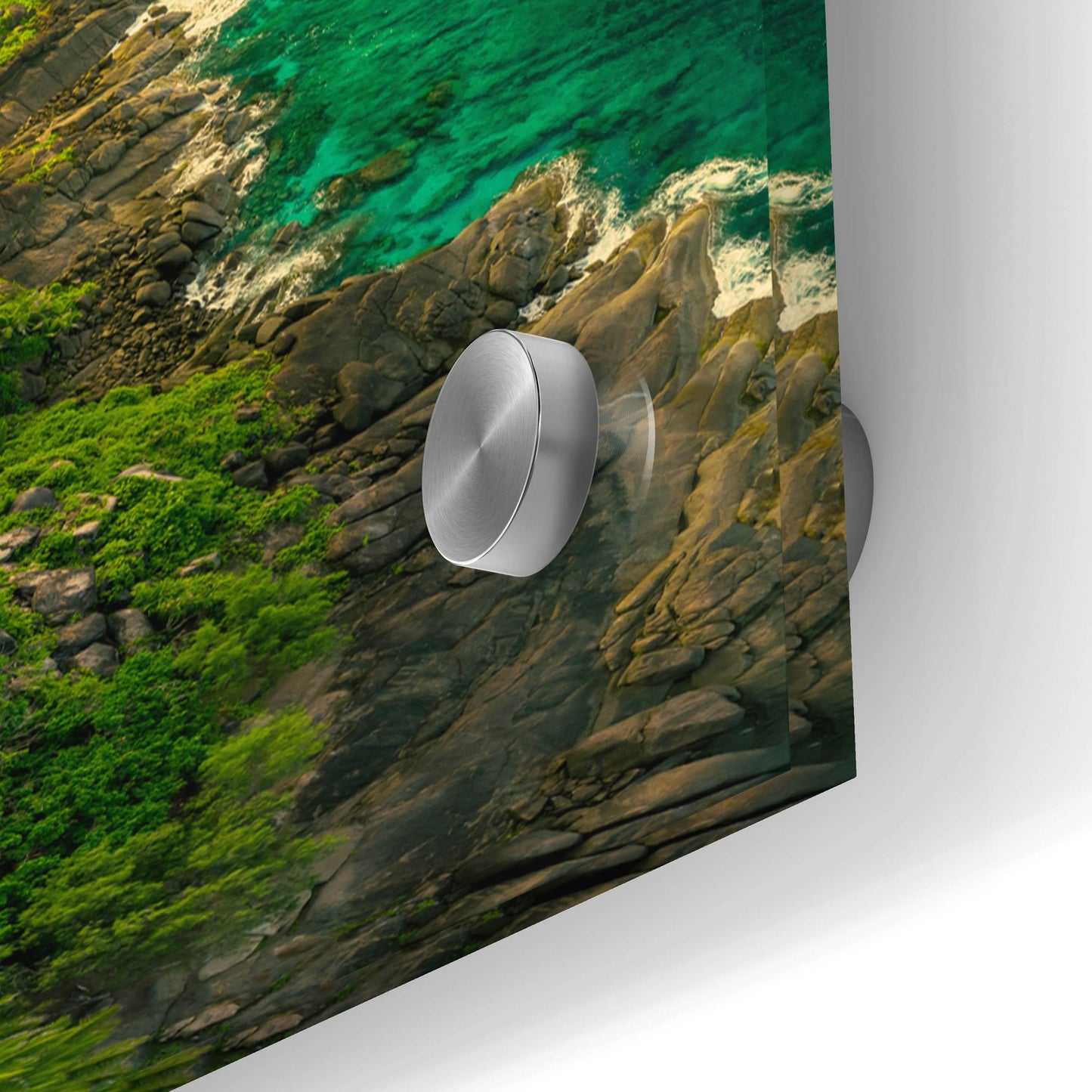 Epic Art 'Green Seychelles - Siloutte Island' by Epic Portfolio, Acrylic Glass Wall Art,48x24