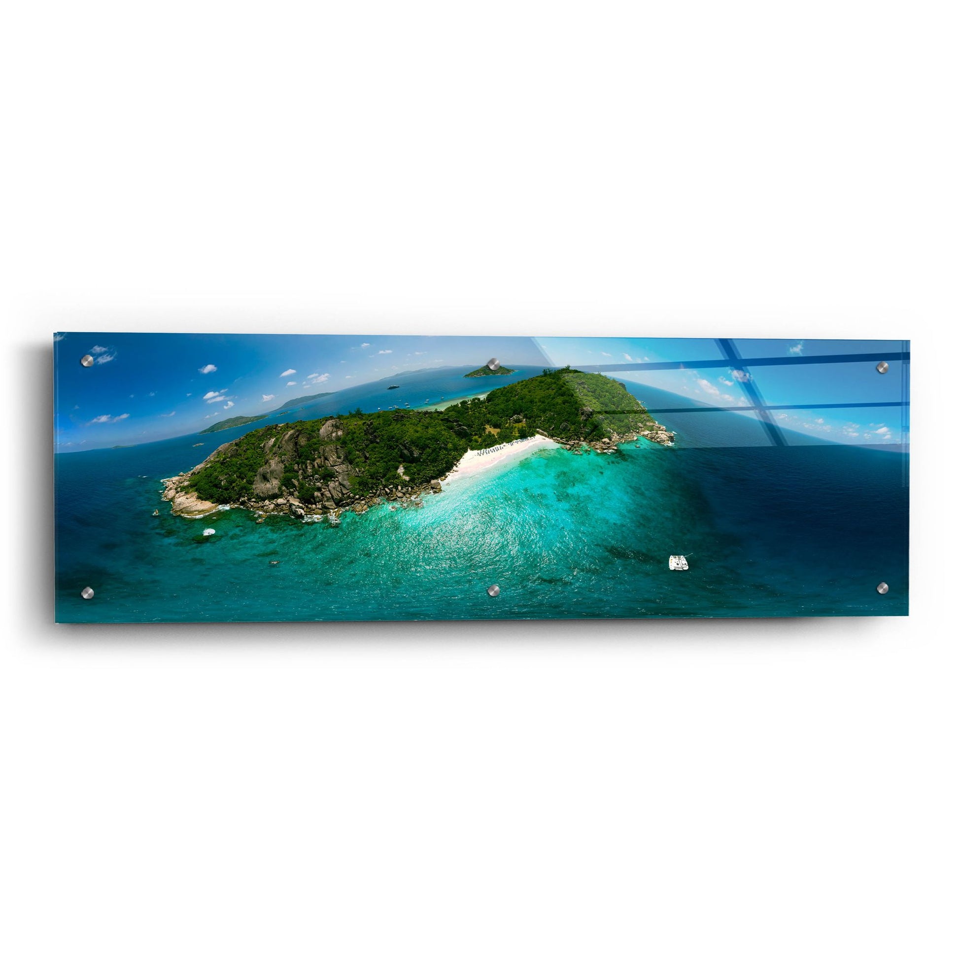 Epic Art 'Seychelles - Sister Island' by Epic Portfolio, Acrylic Glass Wall Art,36x12