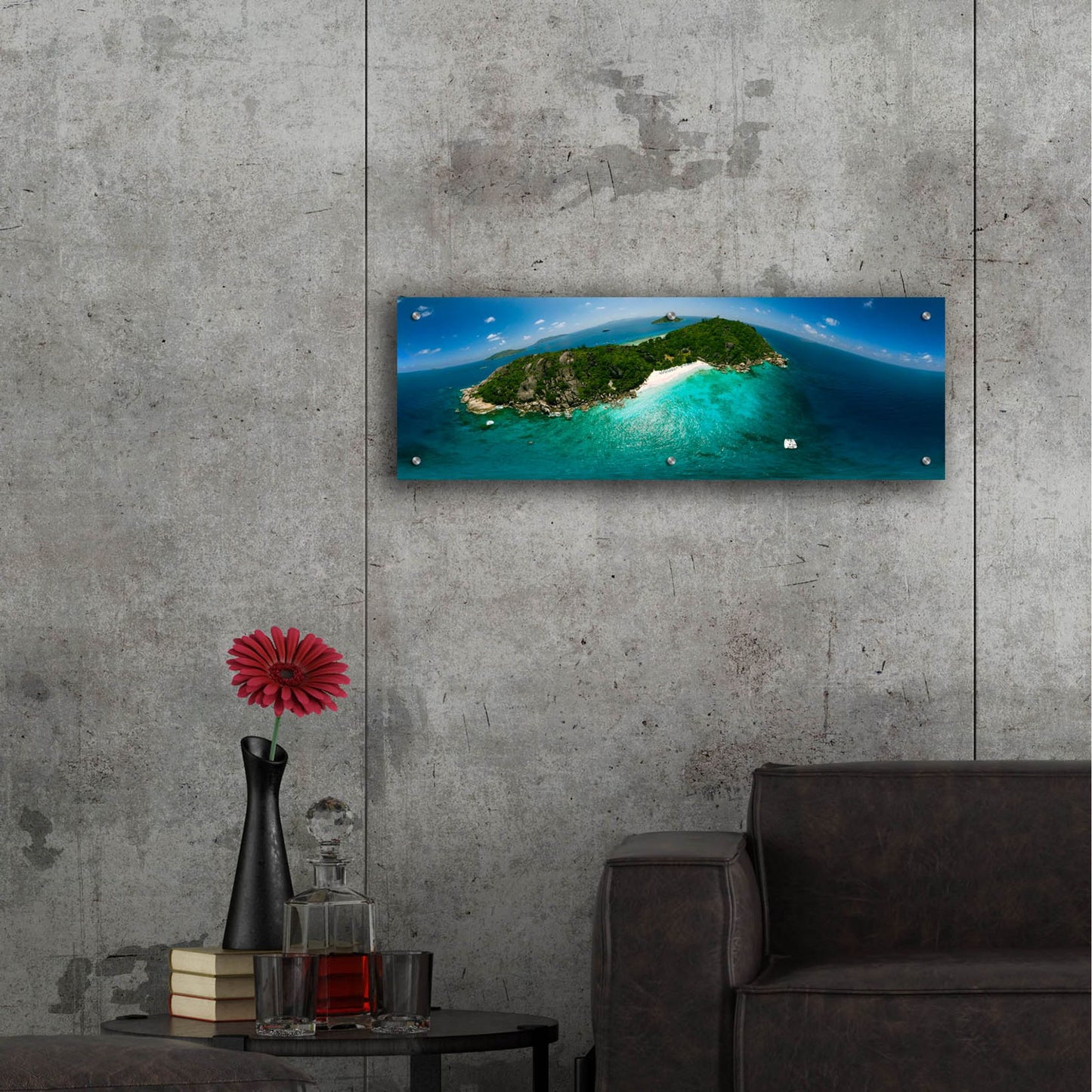 Epic Art 'Seychelles - Sister Island' by Epic Portfolio, Acrylic Glass Wall Art,36x12