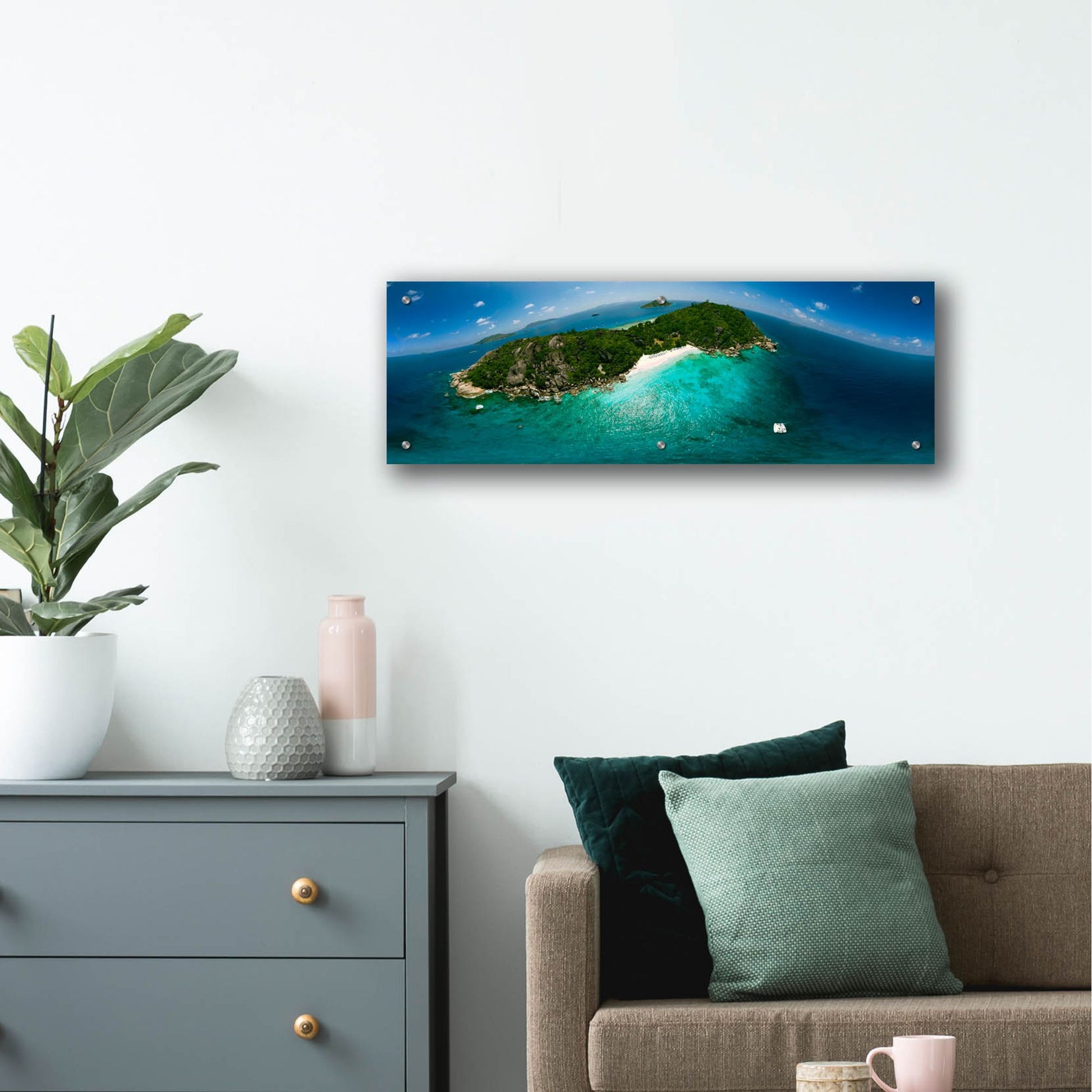 Epic Art 'Seychelles - Sister Island' by Epic Portfolio, Acrylic Glass Wall Art,36x12