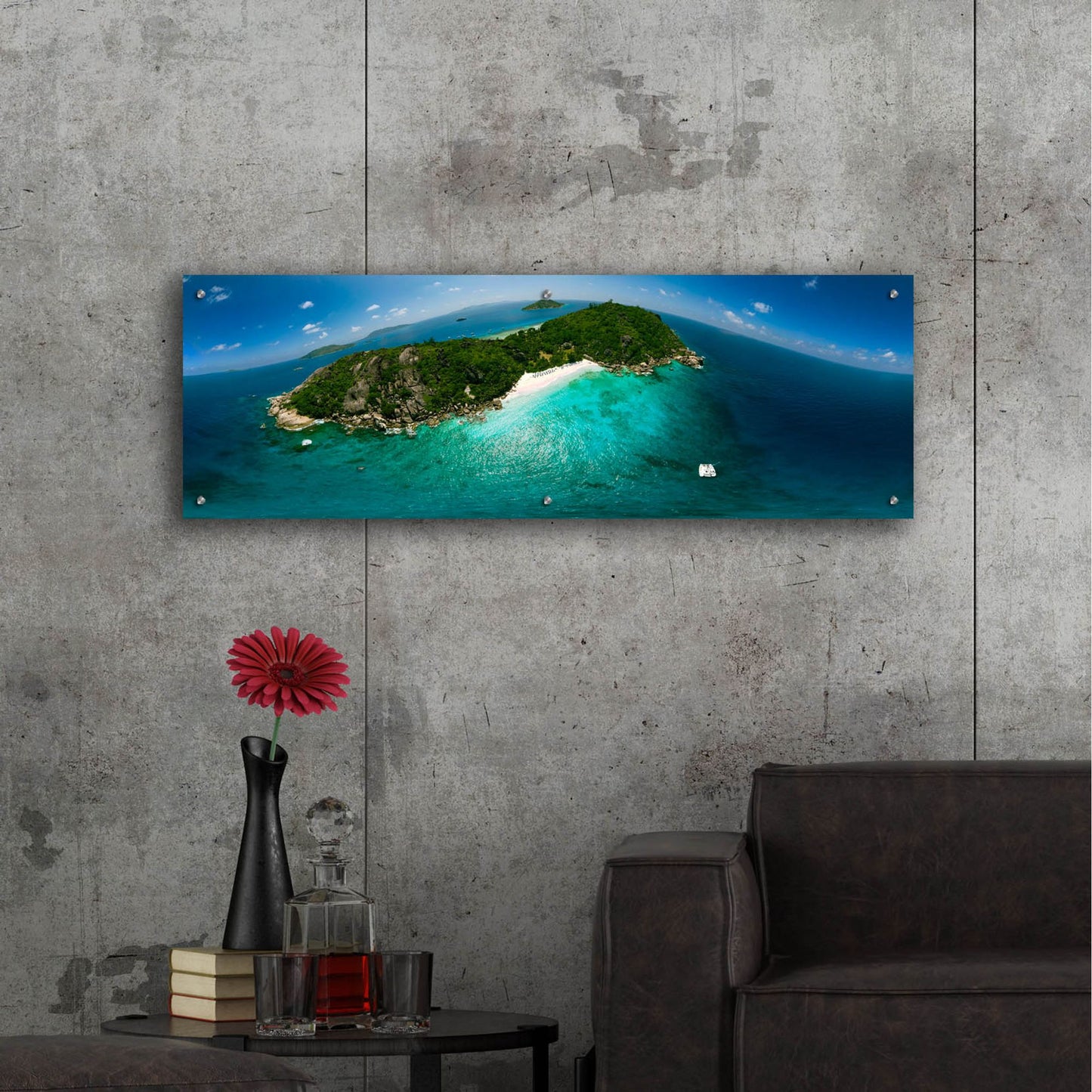 Epic Art 'Seychelles - Sister Island' by Epic Portfolio, Acrylic Glass Wall Art,48x16