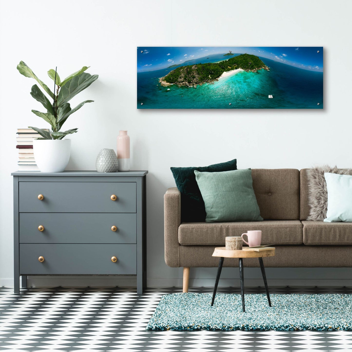 Epic Art 'Seychelles - Sister Island' by Epic Portfolio, Acrylic Glass Wall Art,48x16