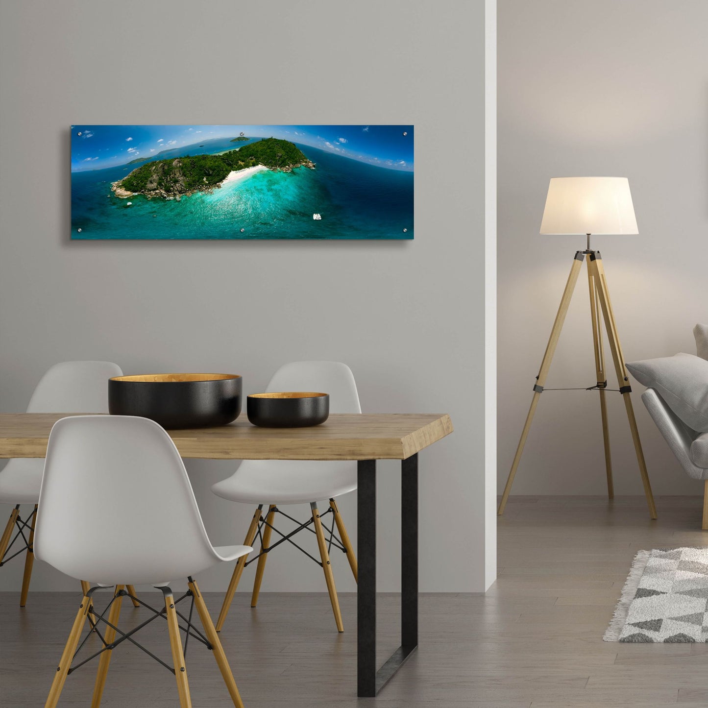 Epic Art 'Seychelles - Sister Island' by Epic Portfolio, Acrylic Glass Wall Art,48x16