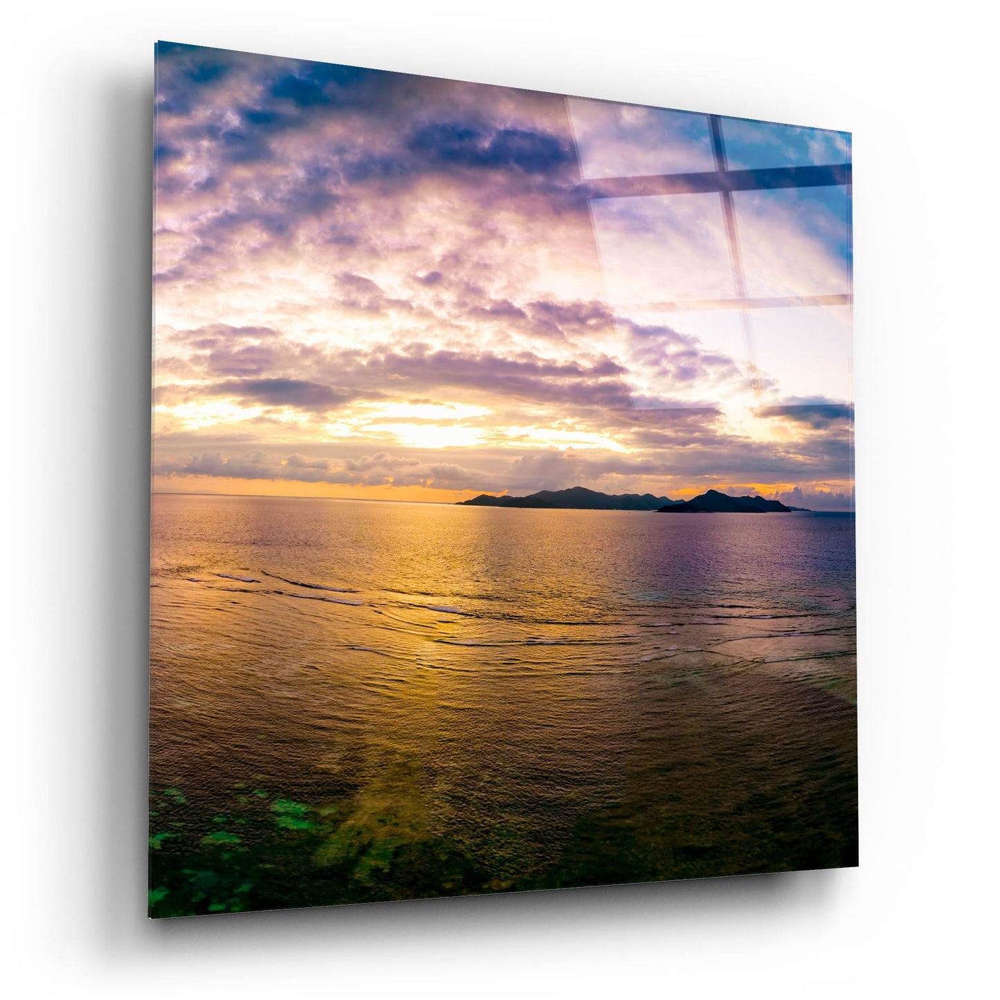 Epic Art 'Seychelles -Praslin Island Sunset' by Epic Portfolio, Acrylic Glass Wall Art,12x12