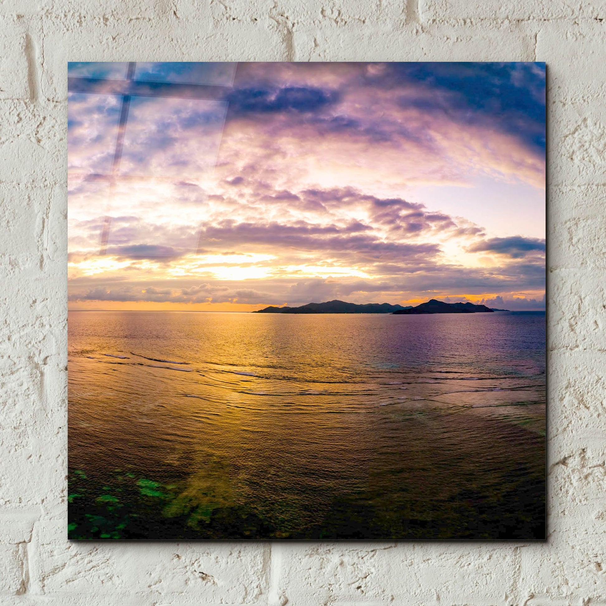 Epic Art 'Seychelles -Praslin Island Sunset' by Epic Portfolio, Acrylic Glass Wall Art,12x12