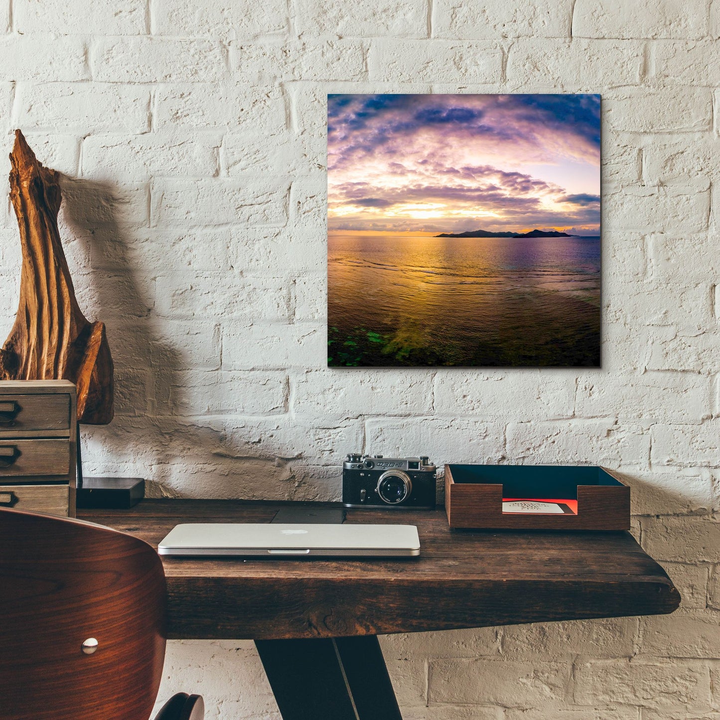 Epic Art 'Seychelles -Praslin Island Sunset' by Epic Portfolio, Acrylic Glass Wall Art,12x12