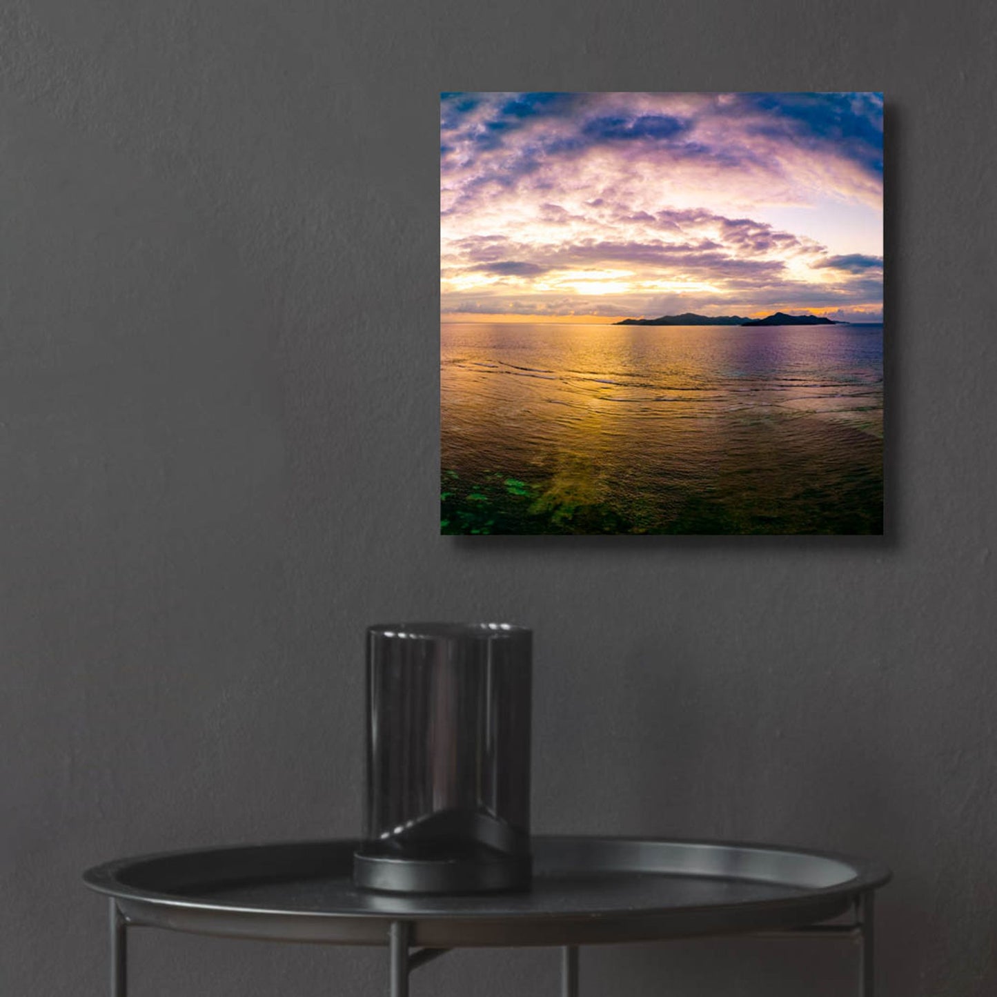 Epic Art 'Seychelles -Praslin Island Sunset' by Epic Portfolio, Acrylic Glass Wall Art,12x12