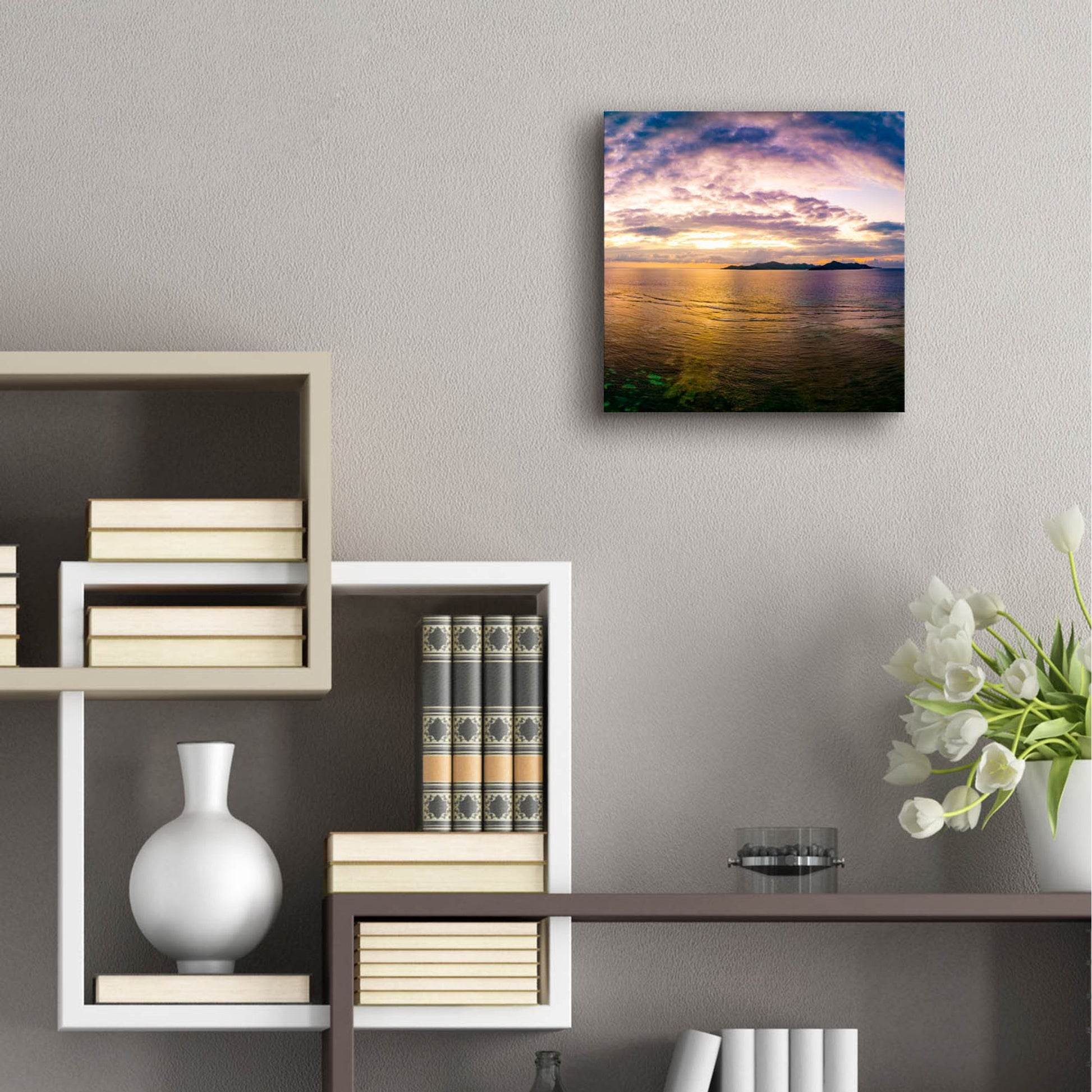 Epic Art 'Seychelles -Praslin Island Sunset' by Epic Portfolio, Acrylic Glass Wall Art,12x12