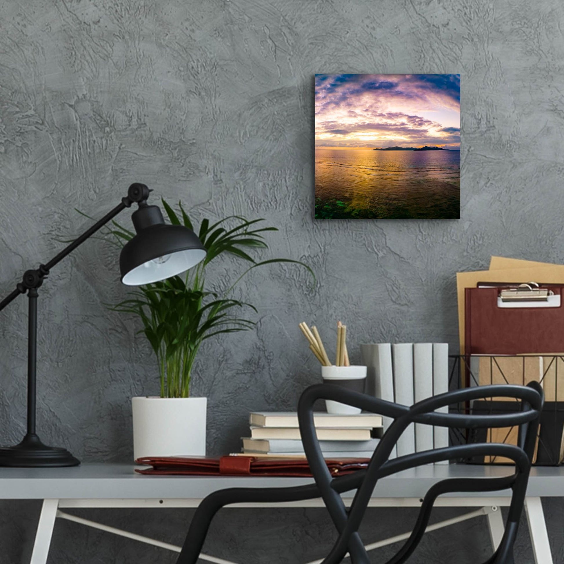 Epic Art 'Seychelles -Praslin Island Sunset' by Epic Portfolio, Acrylic Glass Wall Art,12x12