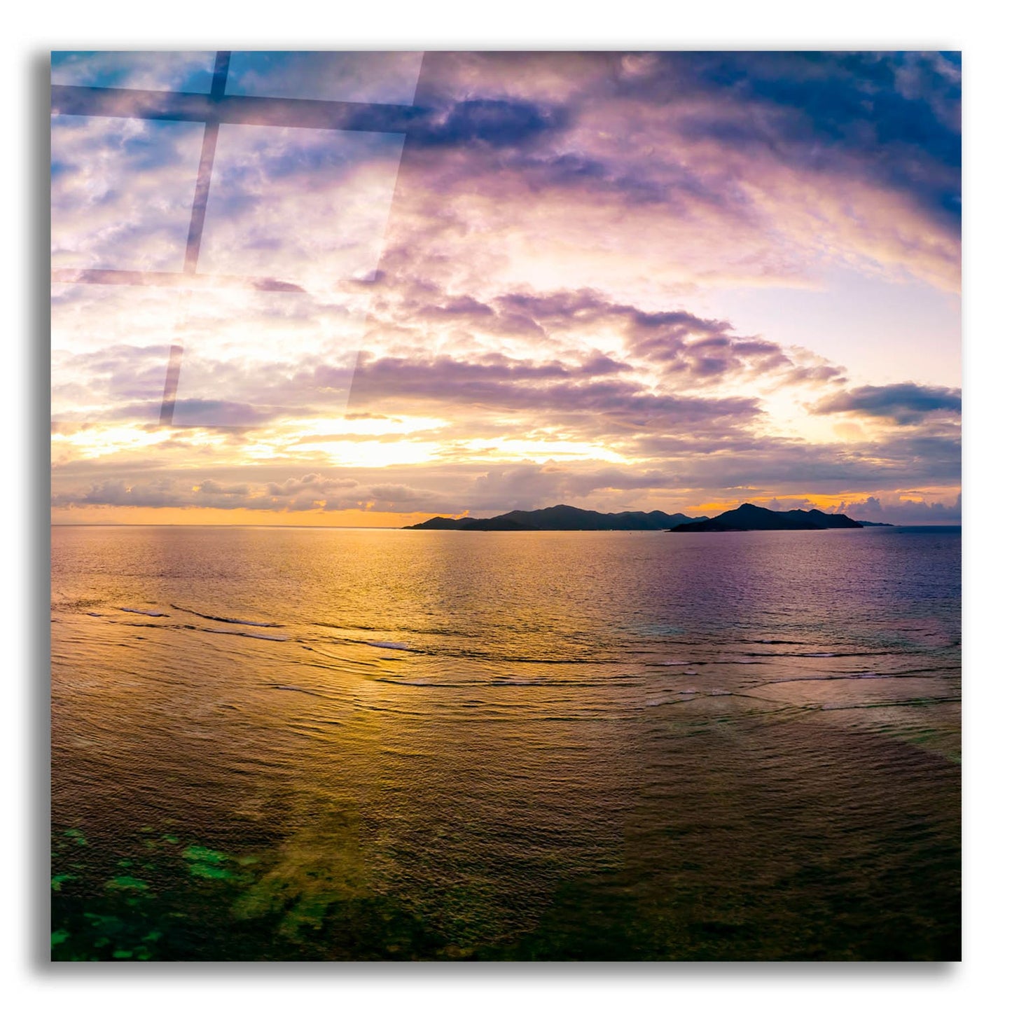 Epic Art 'Seychelles -Praslin Island Sunset' by Epic Portfolio, Acrylic Glass Wall Art,12x12