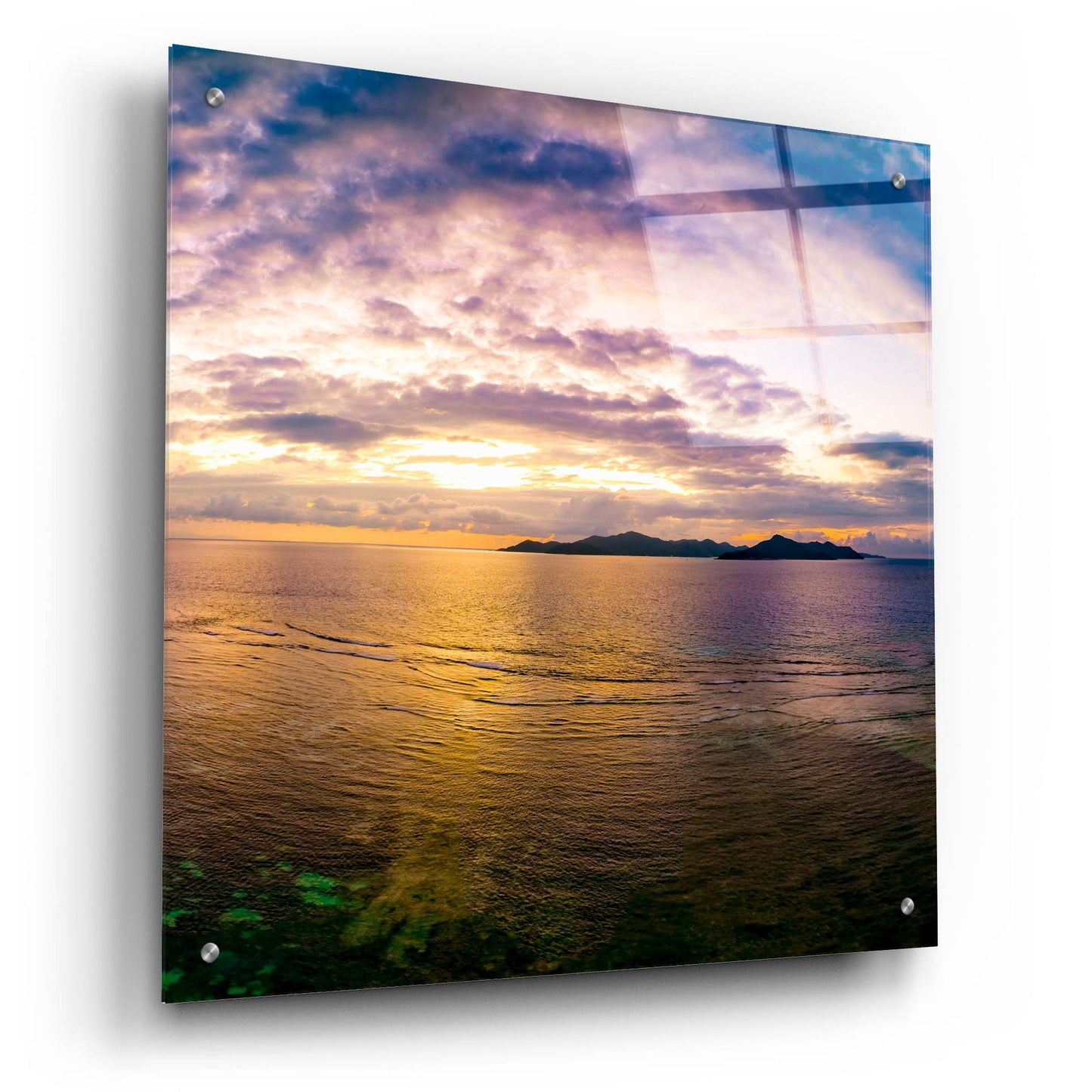 Epic Art 'Seychelles -Praslin Island Sunset' by Epic Portfolio, Acrylic Glass Wall Art,24x24