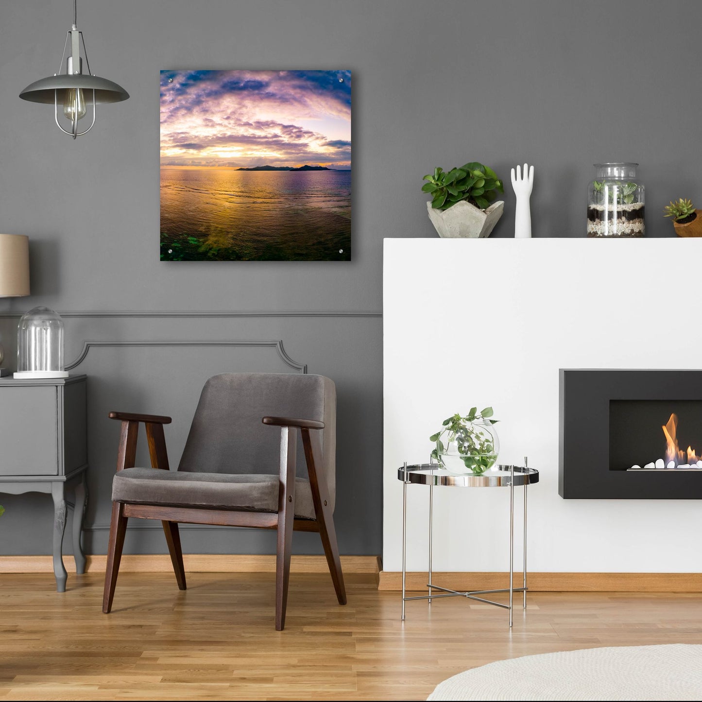 Epic Art 'Seychelles -Praslin Island Sunset' by Epic Portfolio, Acrylic Glass Wall Art,24x24