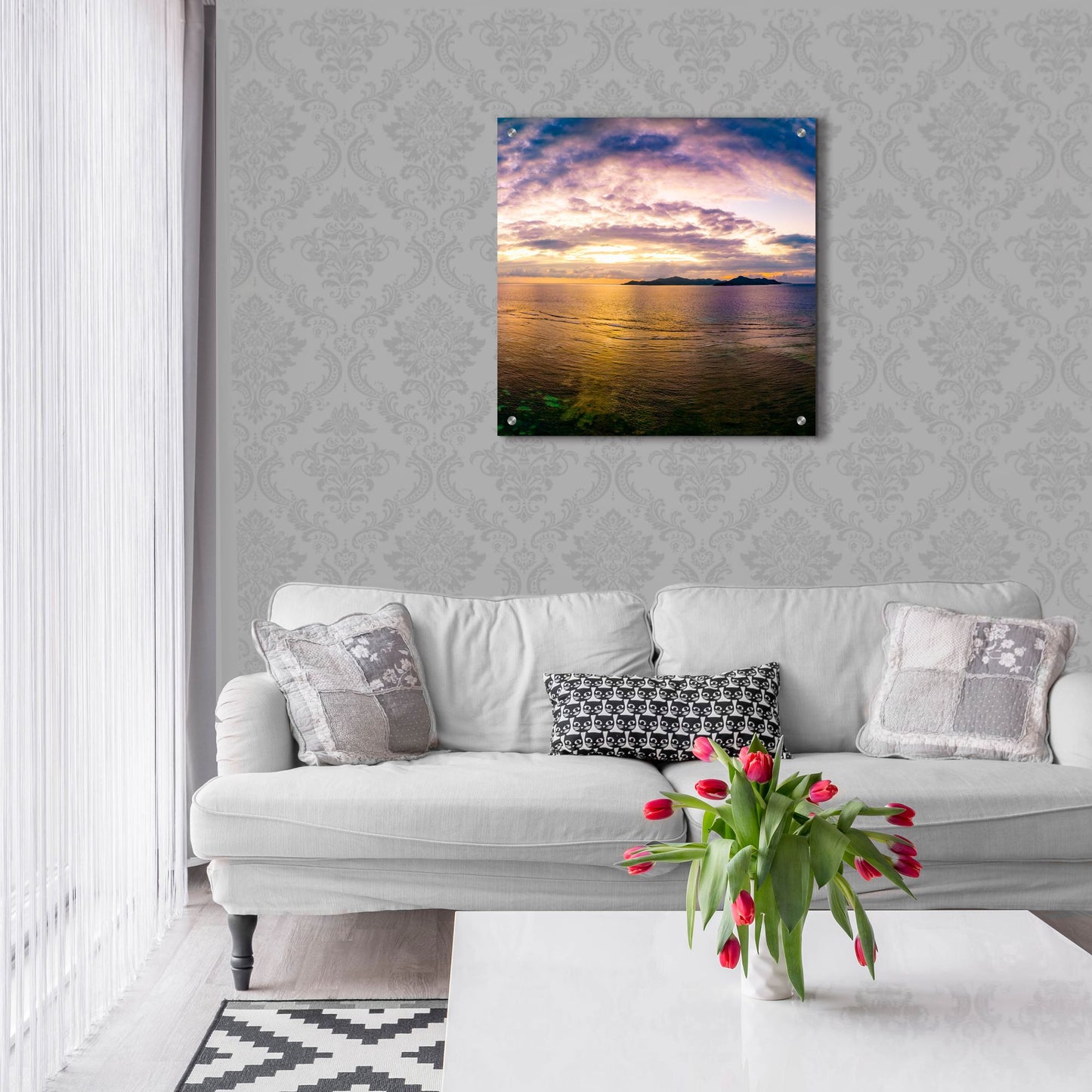 Epic Art 'Seychelles -Praslin Island Sunset' by Epic Portfolio, Acrylic Glass Wall Art,24x24