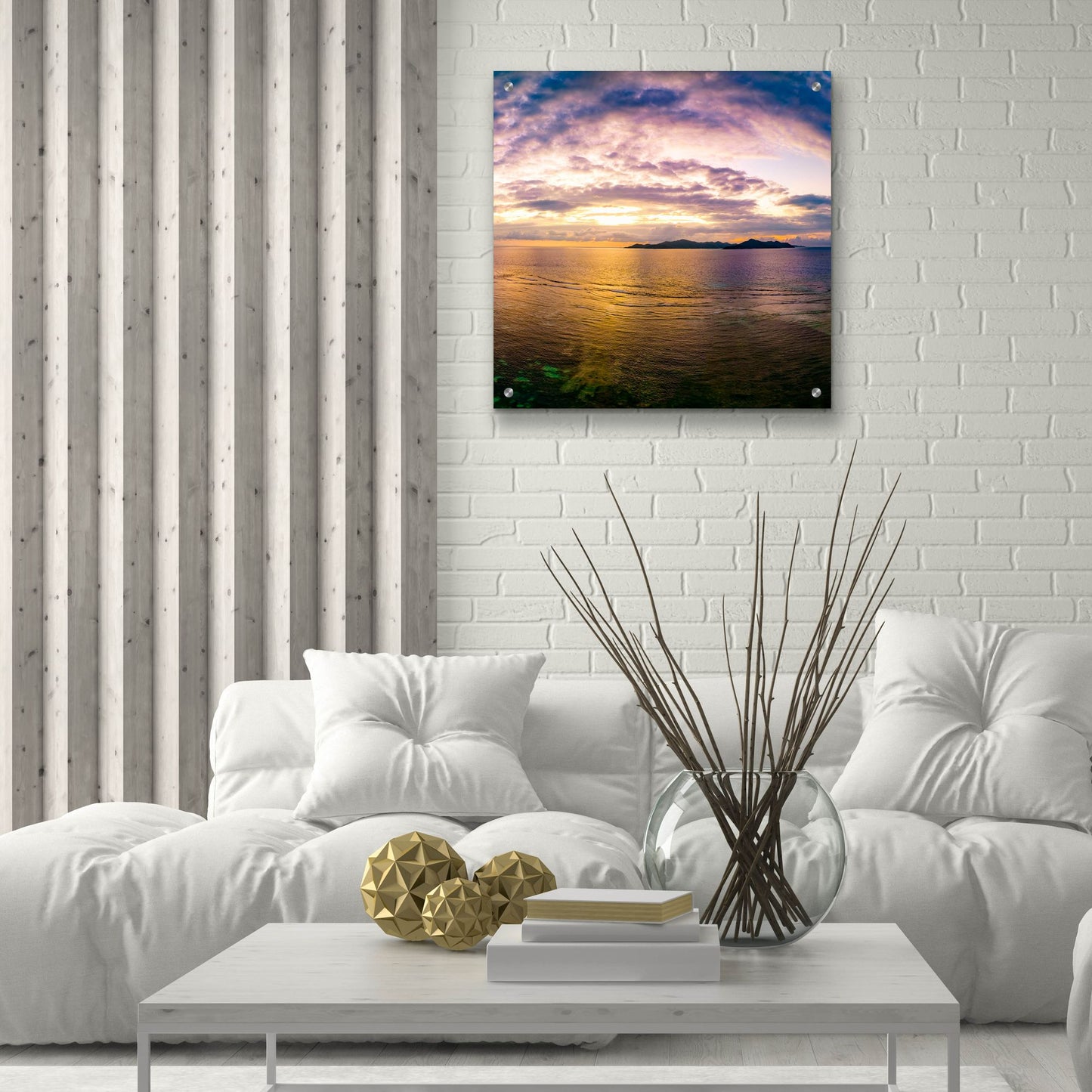 Epic Art 'Seychelles -Praslin Island Sunset' by Epic Portfolio, Acrylic Glass Wall Art,24x24