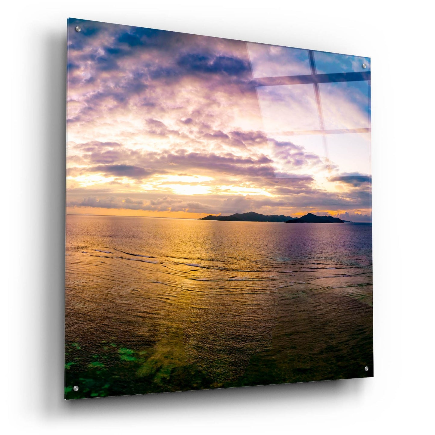 Epic Art 'Seychelles -Praslin Island Sunset' by Epic Portfolio, Acrylic Glass Wall Art,36x36