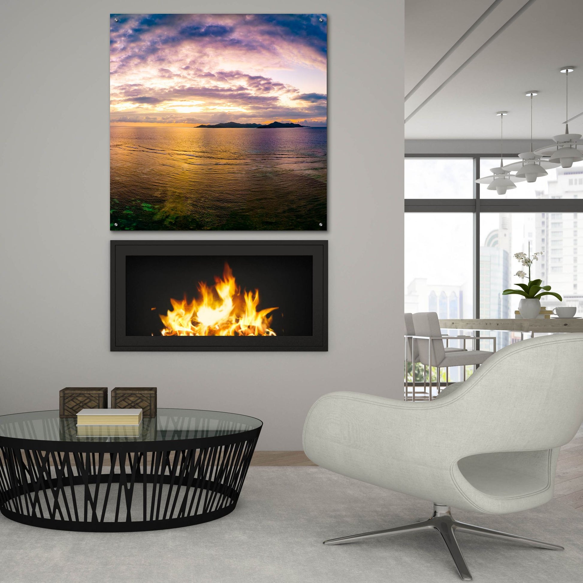 Epic Art 'Seychelles -Praslin Island Sunset' by Epic Portfolio, Acrylic Glass Wall Art,36x36