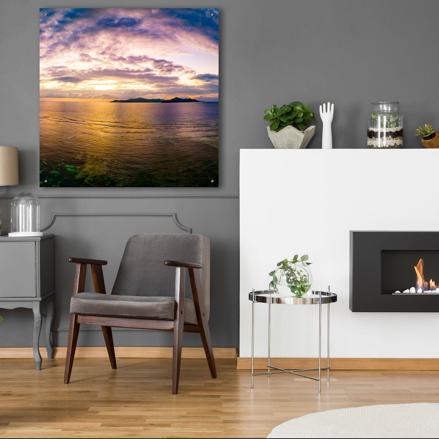 Epic Art 'Seychelles -Praslin Island Sunset' by Epic Portfolio, Acrylic Glass Wall Art,36x36