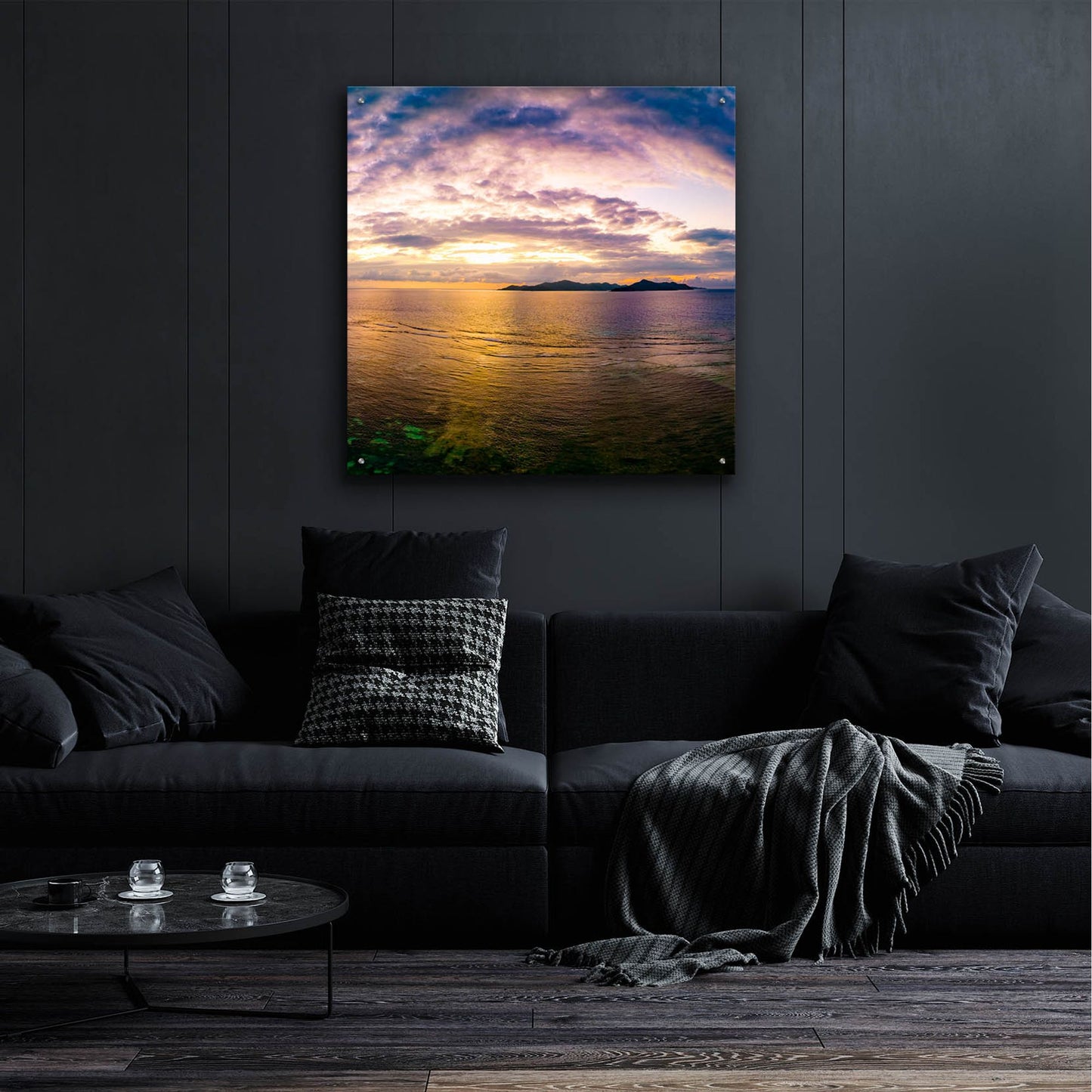 Epic Art 'Seychelles -Praslin Island Sunset' by Epic Portfolio, Acrylic Glass Wall Art,36x36