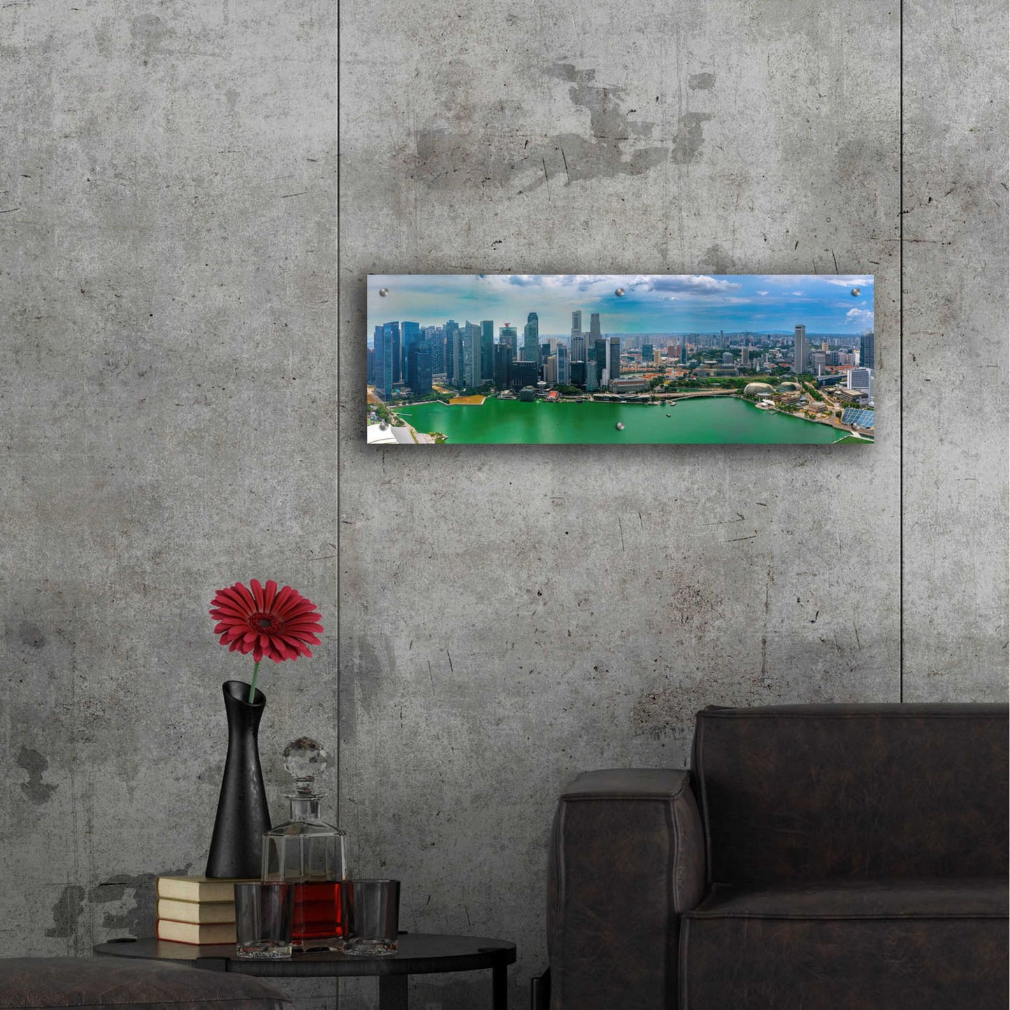 Epic Art 'Singapore ' by Epic Portfolio, Acrylic Glass Wall Art,36x12