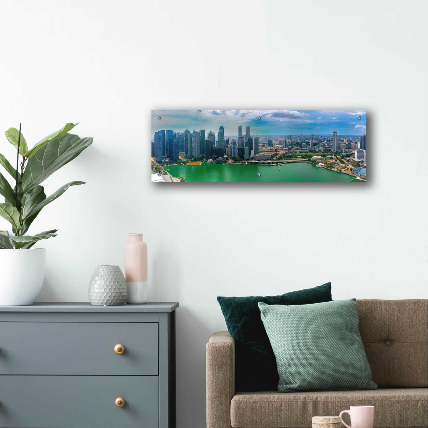 Epic Art 'Singapore ' by Epic Portfolio, Acrylic Glass Wall Art,36x12