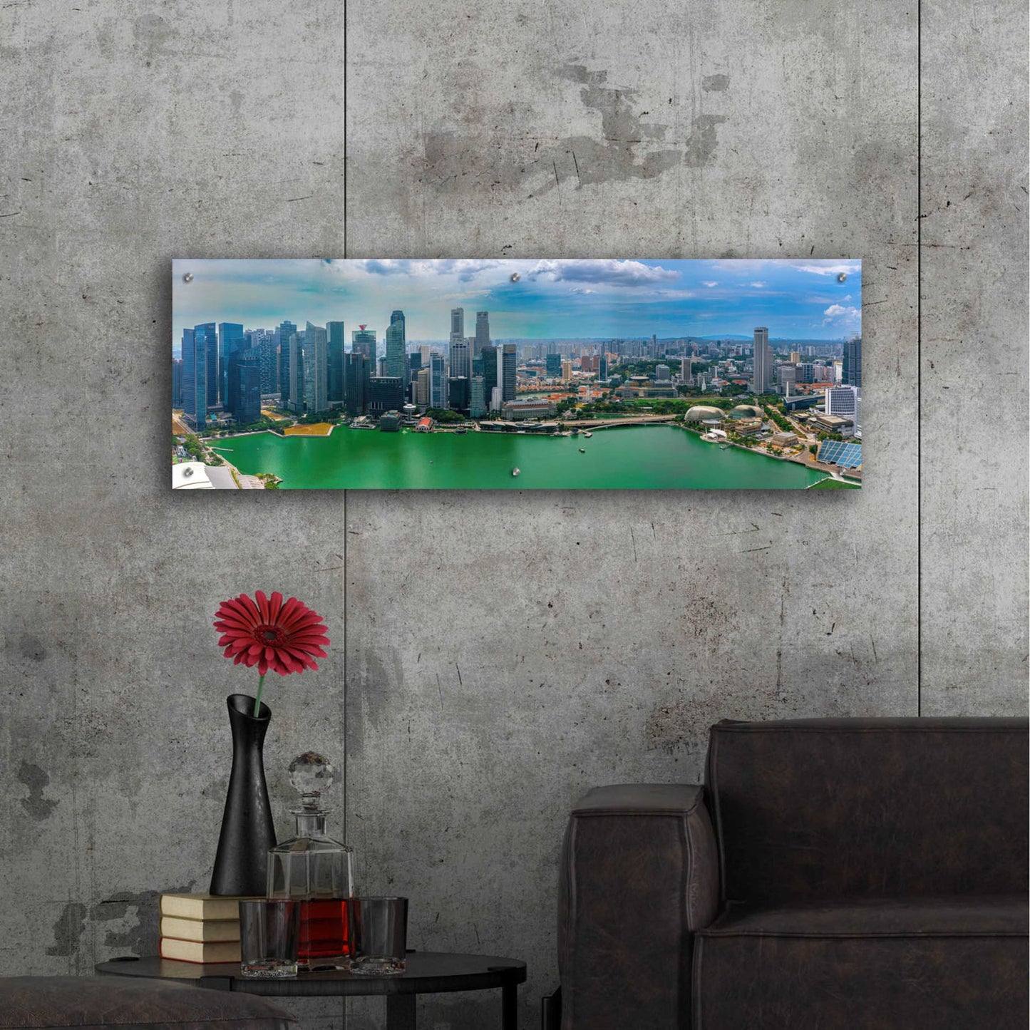 Epic Art 'Singapore ' by Epic Portfolio, Acrylic Glass Wall Art,48x16