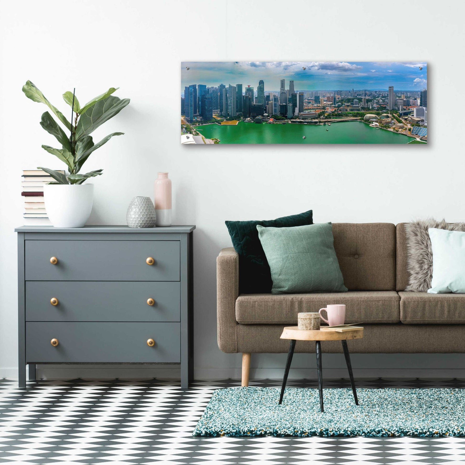 Epic Art 'Singapore ' by Epic Portfolio, Acrylic Glass Wall Art,48x16