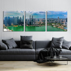 Singapore Skyline by Epic Portfolio - 108x36 acrylic wall art in a room