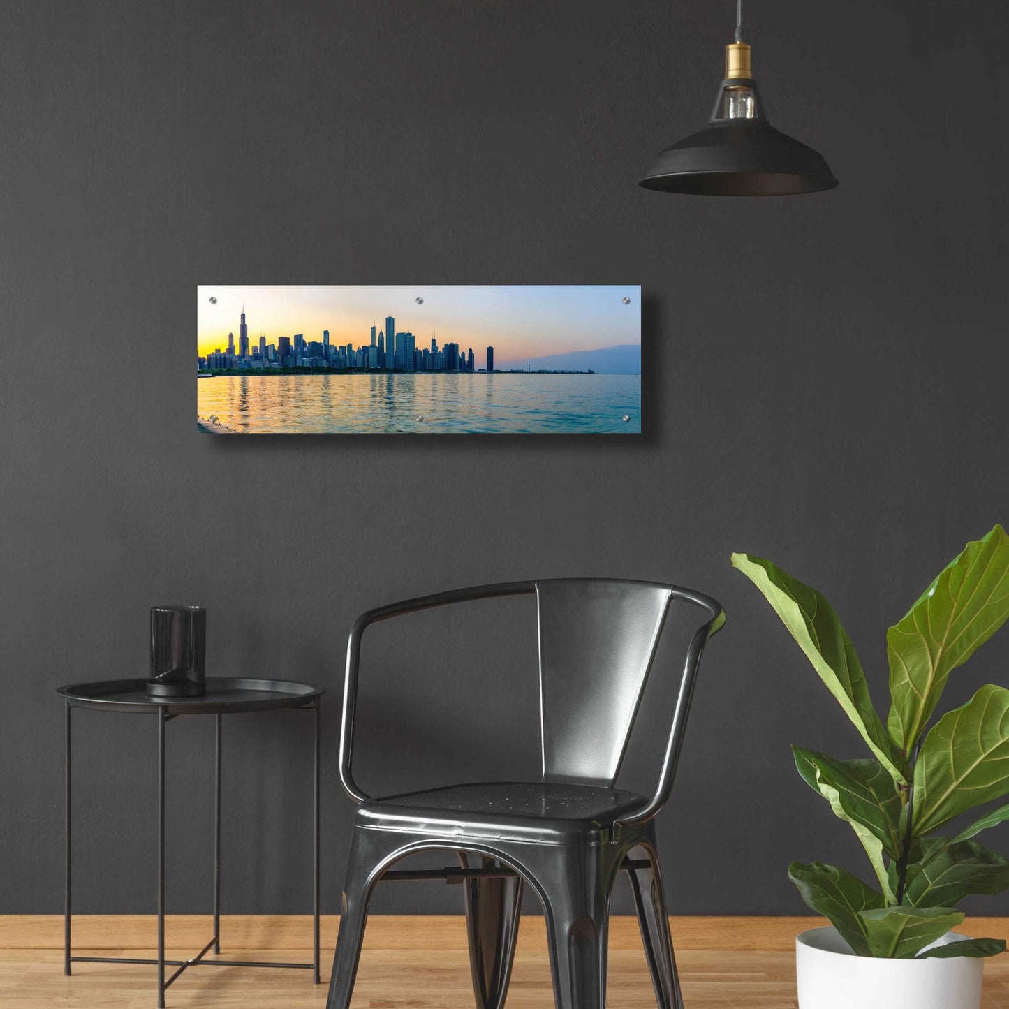 Epic Art 'Good Morning Chicago' by Epic Portfolio, Acrylic Glass Wall Art,36x12