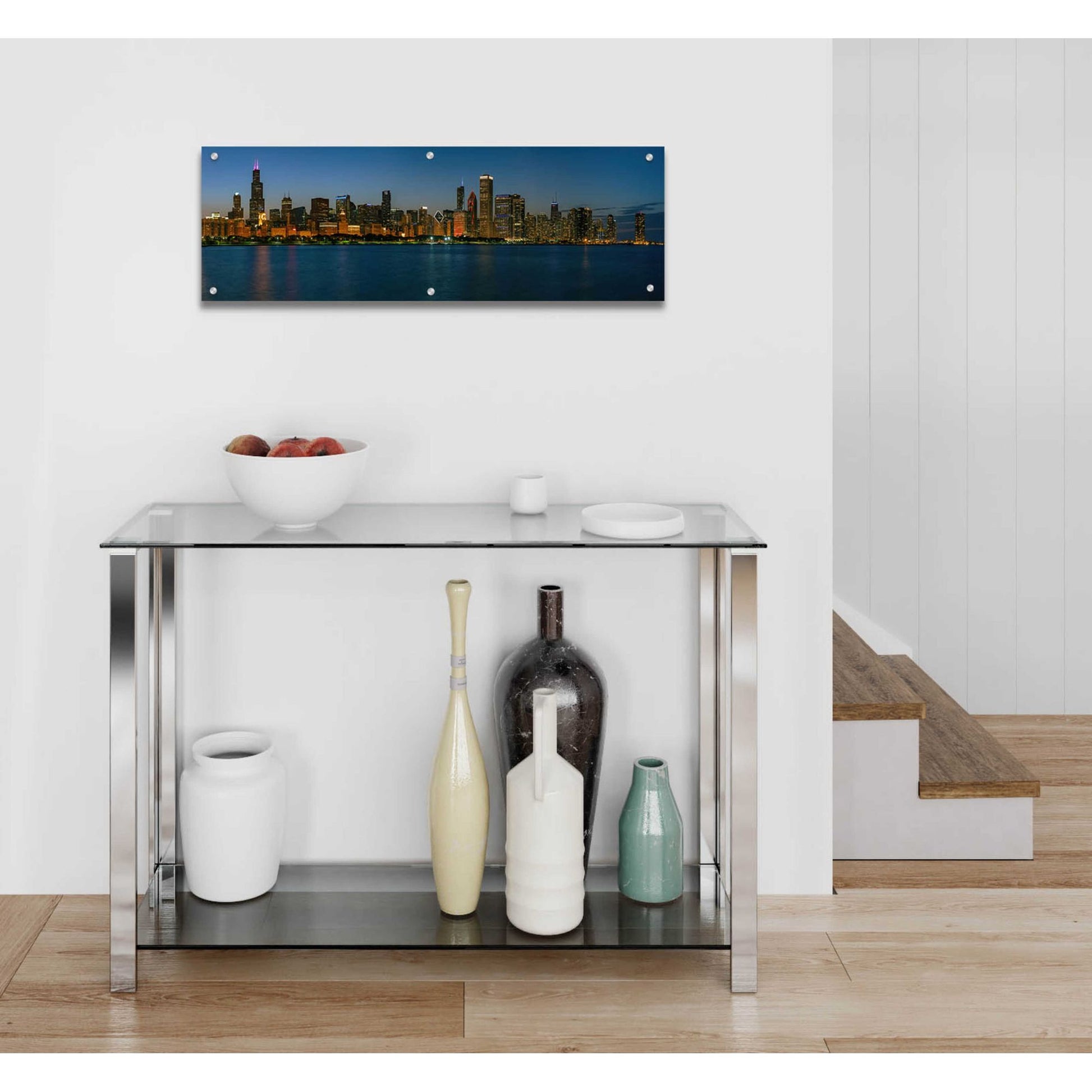 Epic Art 'Good Night Chicago' by Epic Portfolio, Acrylic Glass Wall Art,36x12