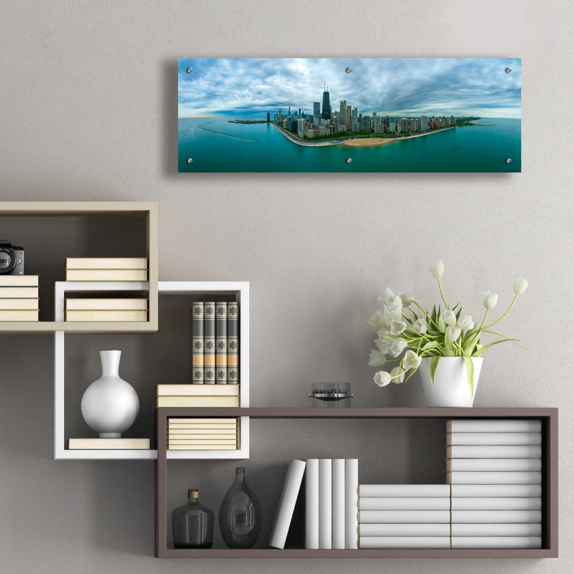 Epic Art 'Wonderful Chicago' by Epic Portfolio, Acrylic Glass Wall Art,36x12