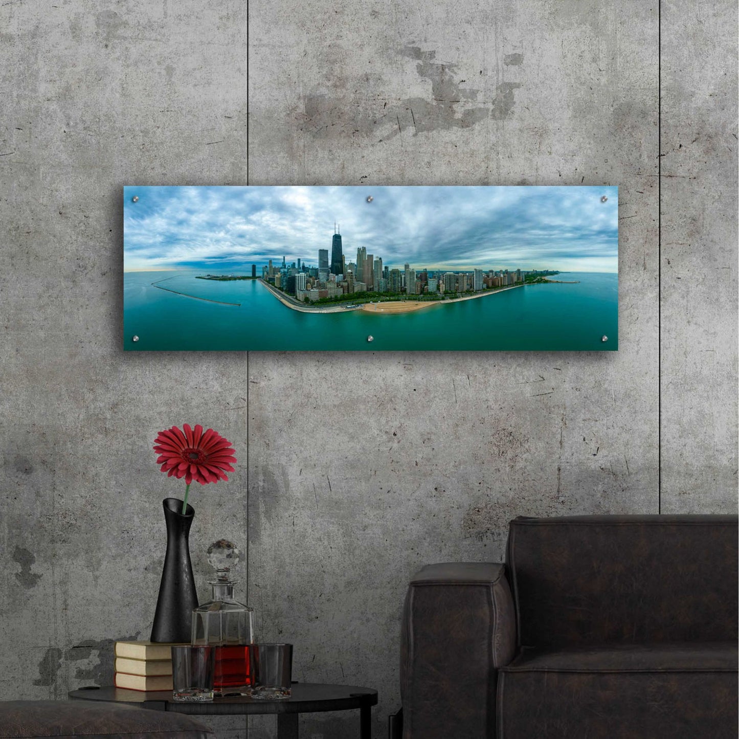 Epic Art 'Wonderful Chicago' by Epic Portfolio, Acrylic Glass Wall Art,48x16