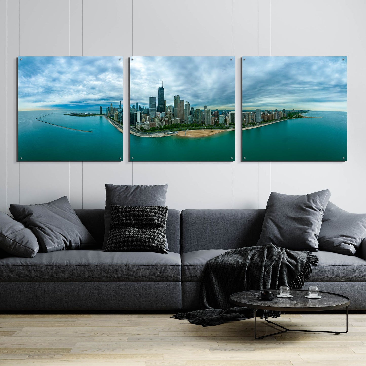 Epic Art 'Wonderful Chicago' by Epic Portfolio, Acrylic Glass Wall Art, 3 Piece Set,108x36