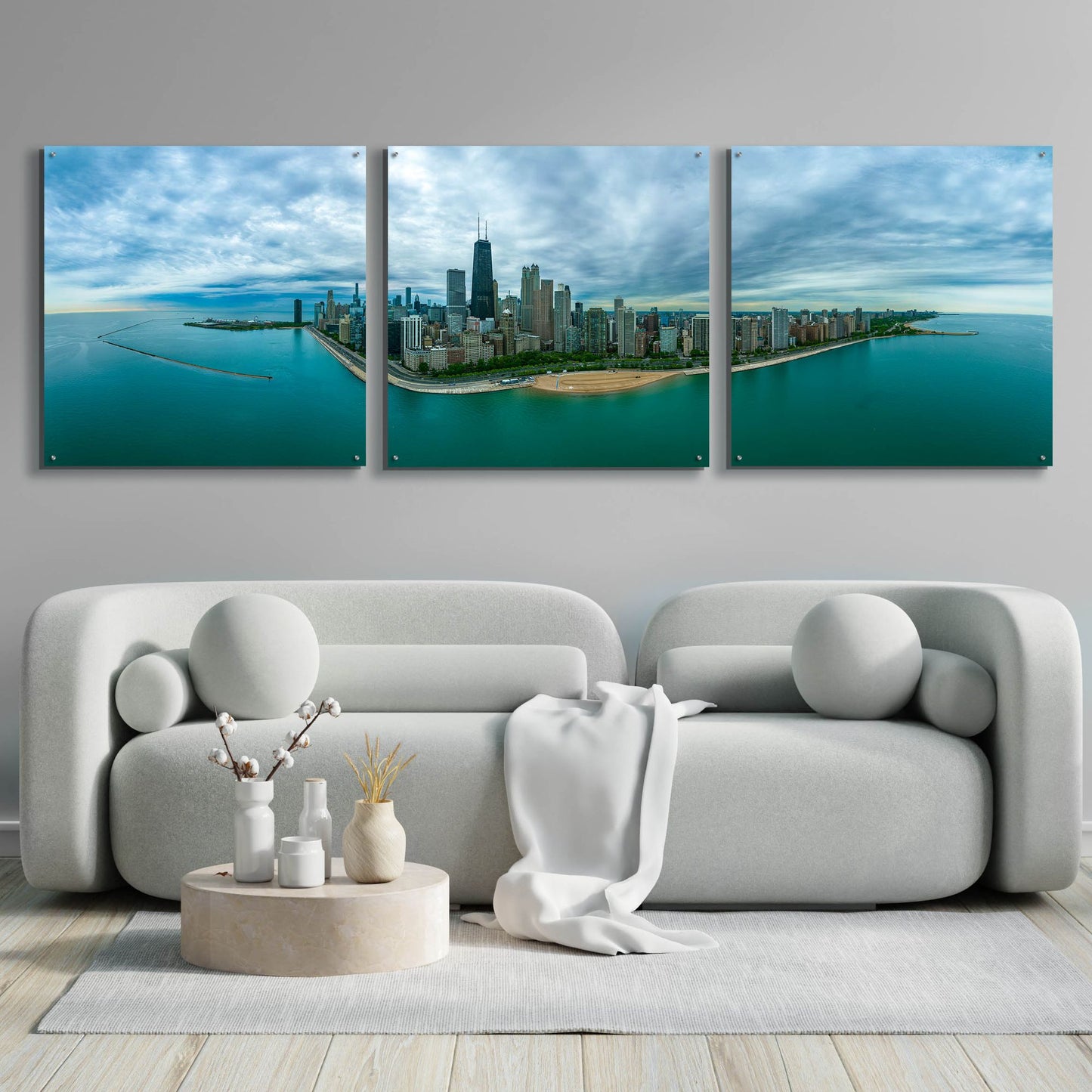 Epic Art 'Wonderful Chicago' by Epic Portfolio, Acrylic Glass Wall Art, 3 Piece Set,108x36