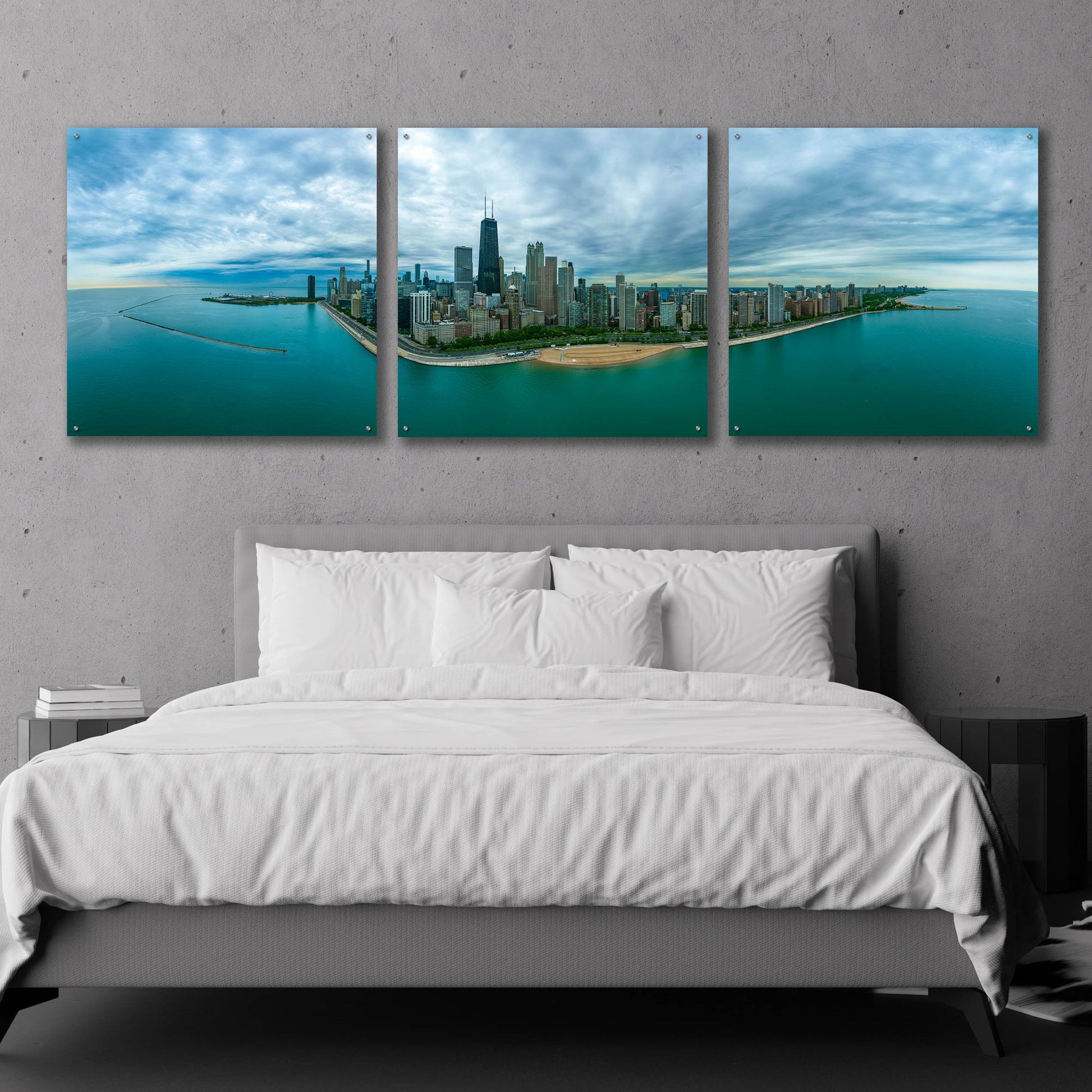 Epic Art 'Wonderful Chicago' by Epic Portfolio, Acrylic Glass Wall Art, 3 Piece Set,108x36