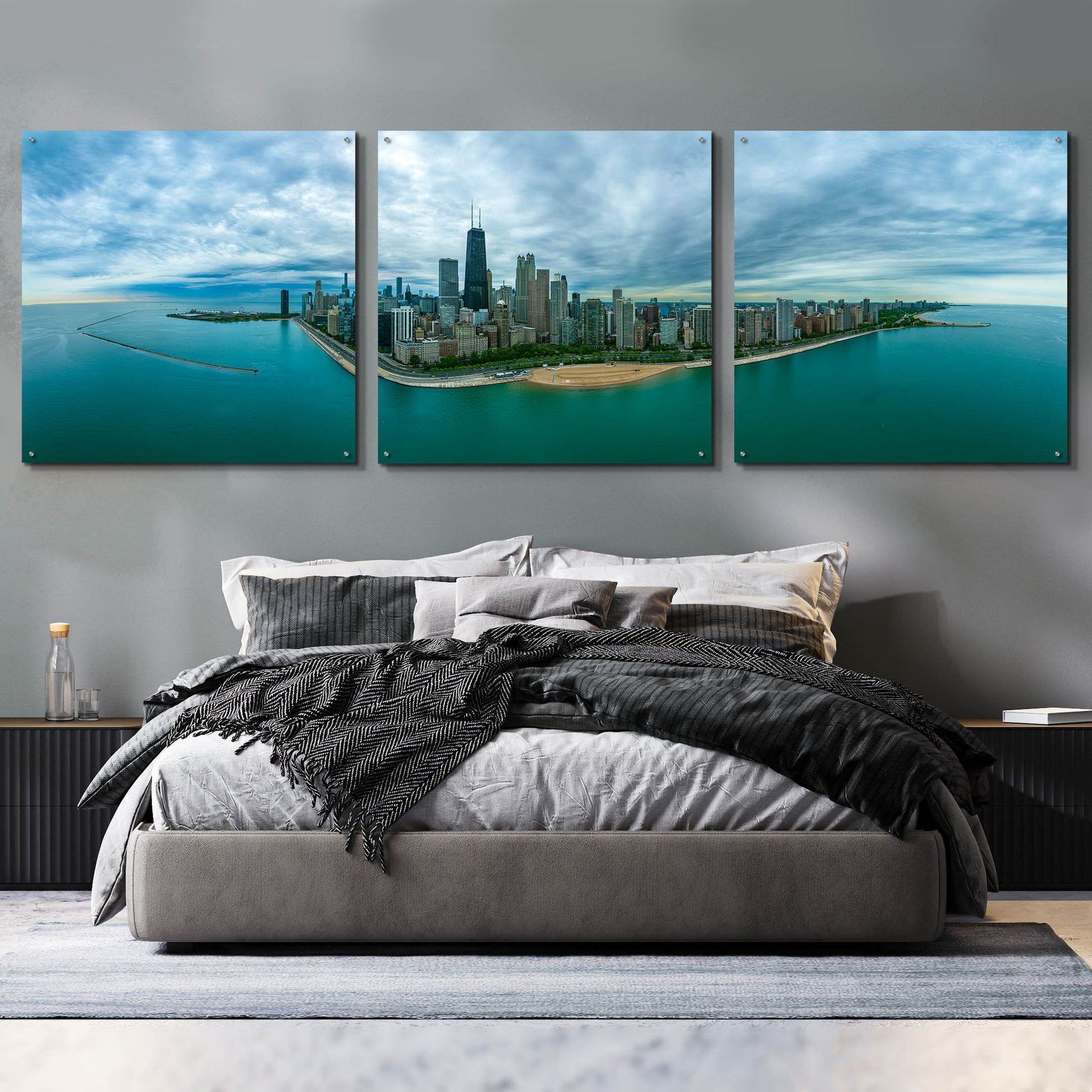 Epic Art 'Wonderful Chicago' by Epic Portfolio, Acrylic Glass Wall Art, 3 Piece Set,108x36