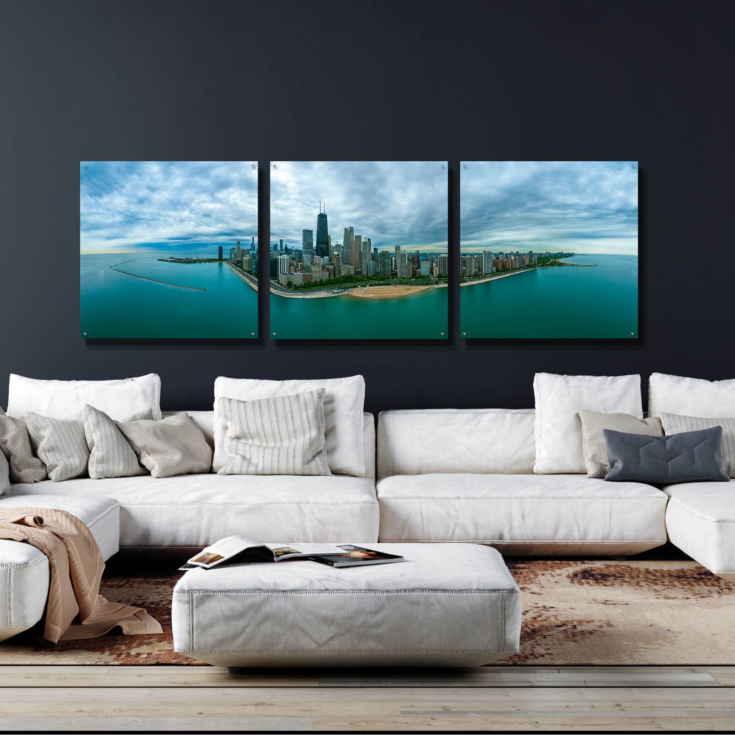 Epic Art 'Wonderful Chicago' by Epic Portfolio, Acrylic Glass Wall Art, 3 Piece Set,108x36