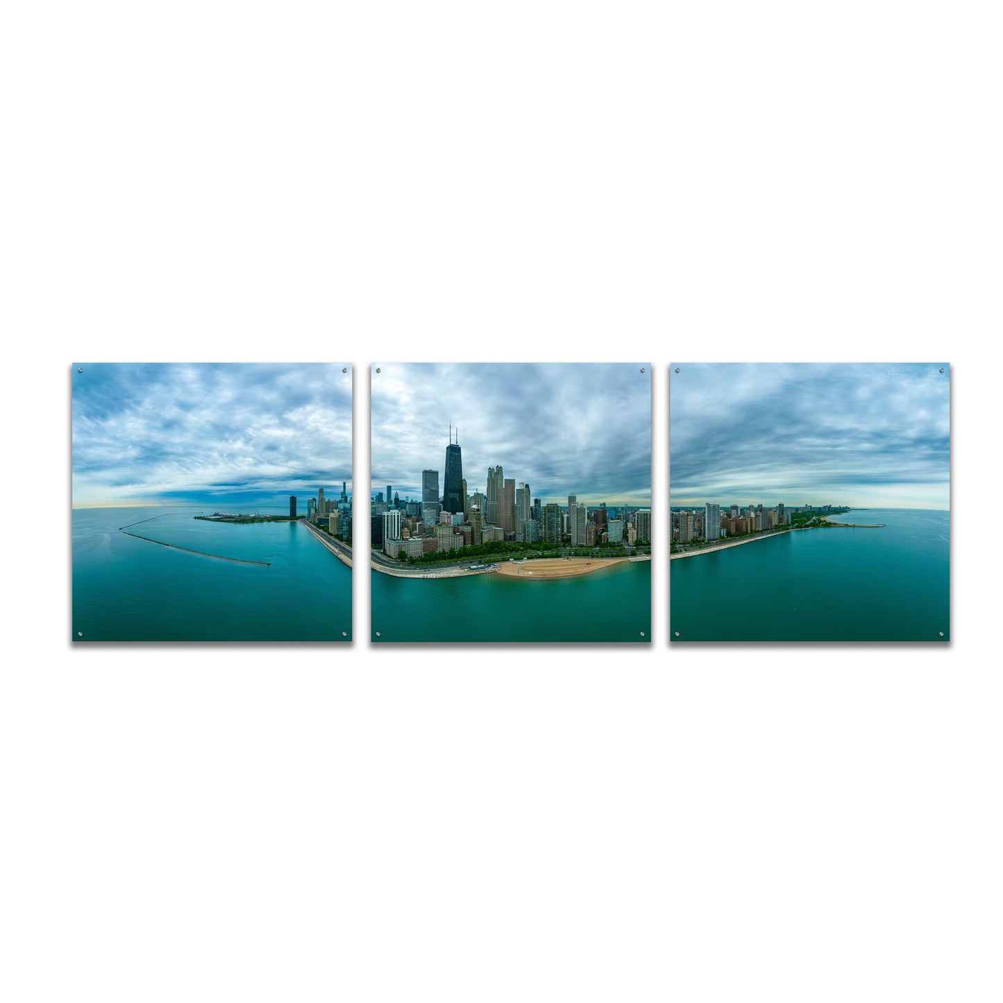 Epic Art 'Wonderful Chicago' by Epic Portfolio, Acrylic Glass Wall Art, 3 Piece Set,108x36