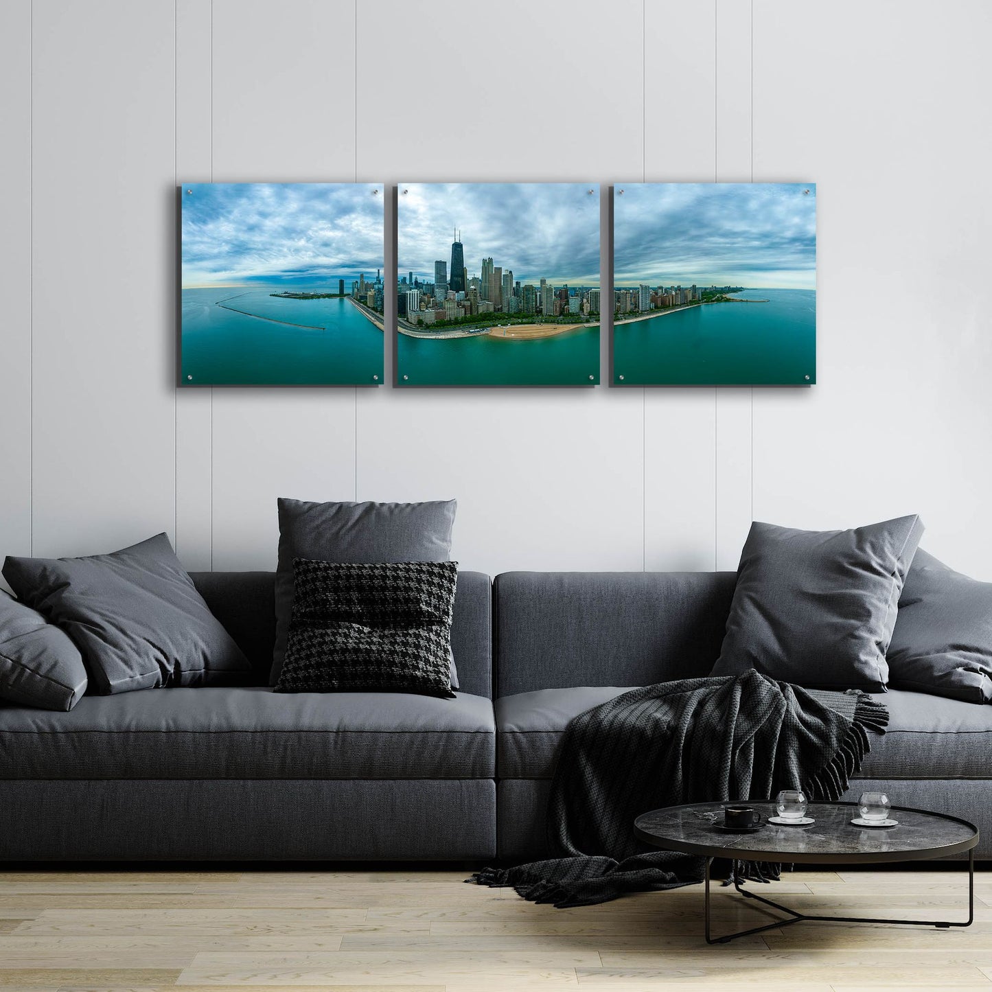 Epic Art 'Wonderful Chicago' by Epic Portfolio, Acrylic Glass Wall Art, 3 Piece Set,72x24